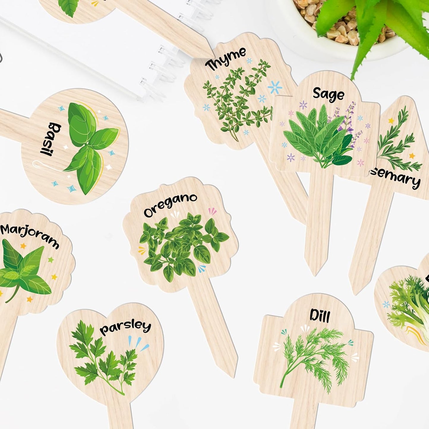 Plant Label Signs- 15PACK Herb Garden Markers, Plant Labels for Outdoor Garden Waterproof, Plant Tags with Names, Indoor Patio Tags for Succulent Flowers Greenery Seedling