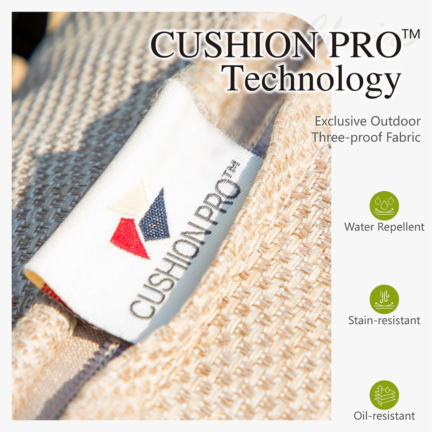 Sophia & William Half-Moon Outdoor Patio Furniture Set 8 Piece Large & High Back Wicker Rattan Patio Sectional Furniture Sofa Set Fan-Shaped Conversation Set with Ottomans & 4" Thick Cushions, Beige