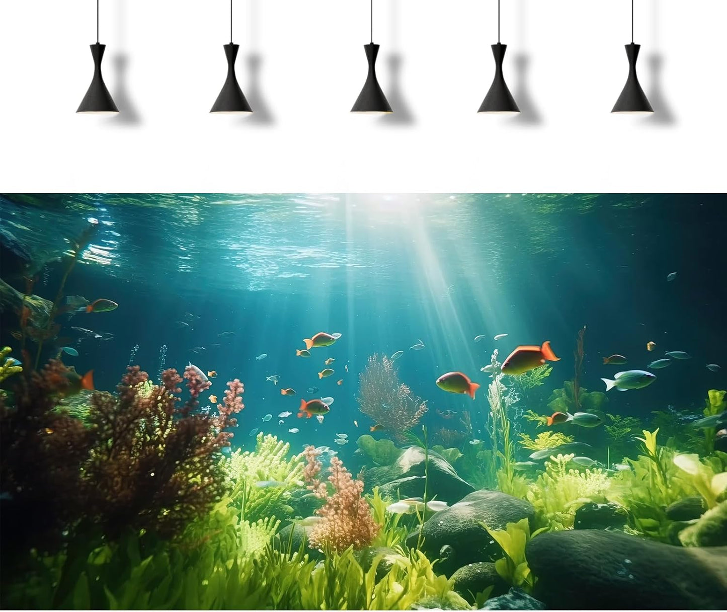 Fish Tank Background Underwater Aquarium Background Under The Sea Aquatic Plants Fish Tank Backgrounds Ocean Floor Rock Terrarium Wallpaper Tropical Fish Aquarium Reptile Tank Backgrounds 72x24in