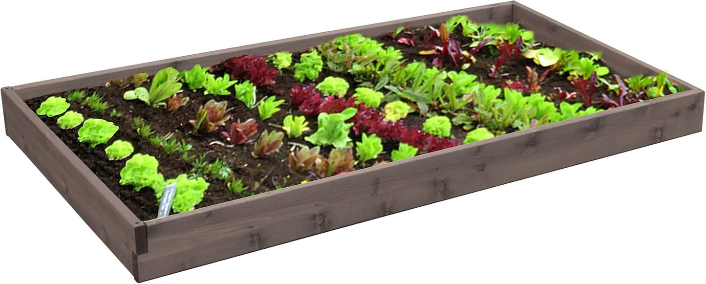 Red Cedar Wood Raised Vegetable Garden Bed - Amish Made in USA (5.5" Raised Bed, Gray Stain)
