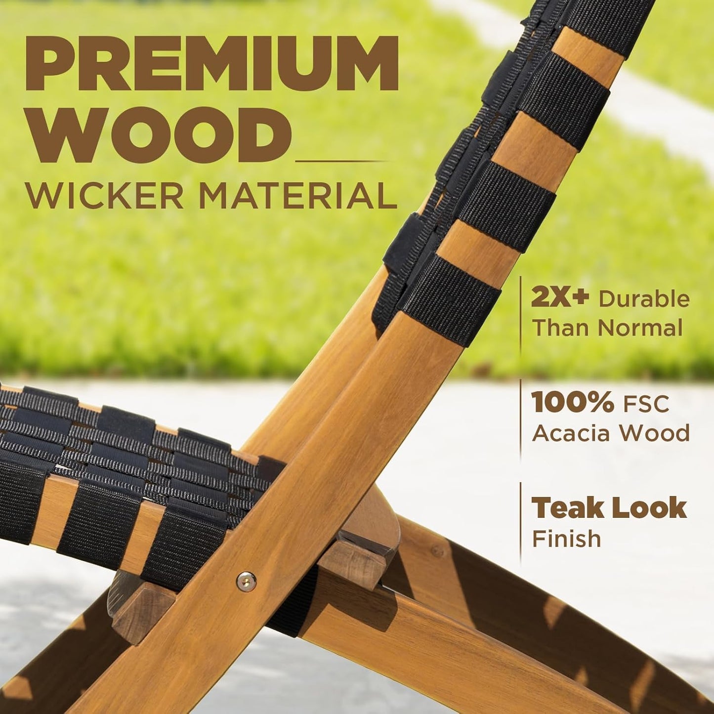 IDZO Foldable Reclining Design Heavy Duty 400lbs Capacity Patio Bistro Set 5 Piece with Ottomans Outdoor