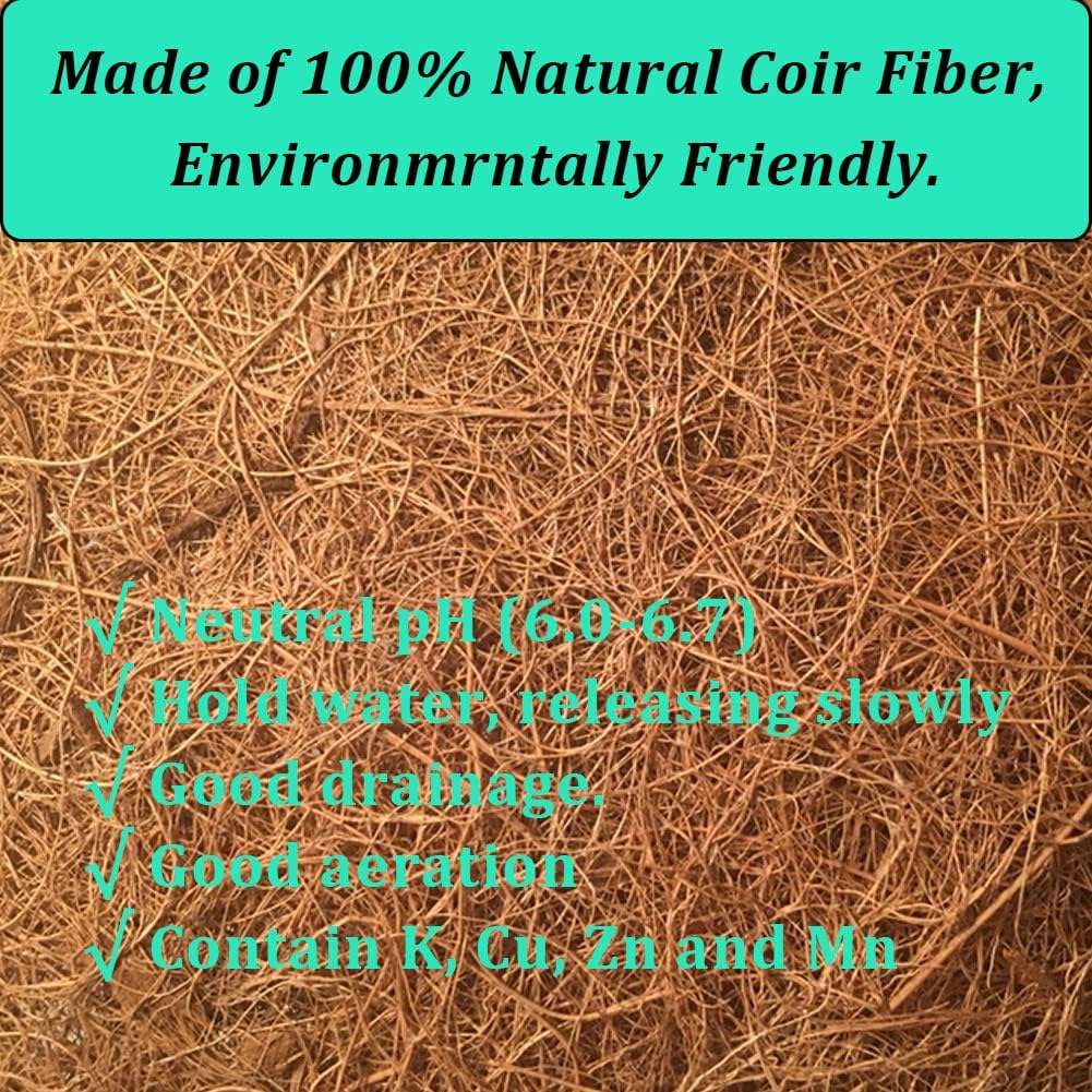 2PCS Hanging Basket Liners Coco Liner 20 Inch Round Coconut Coir Basket for Plants Replacement for Hanging Basket 100% Natural Coconut Fiber Plant Basket Liner for Garden Planter Flower Pot