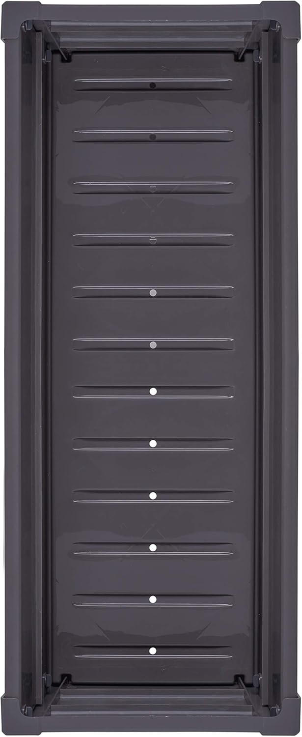 NuVue Products 26021 Outdoor Elevated Garden Bed for Growing Edible Plants and Flowers, BPA-Free Woodgrain Panel Elevated Planter Box, 35.5” L x 15” W x 32” H, Dark Gray