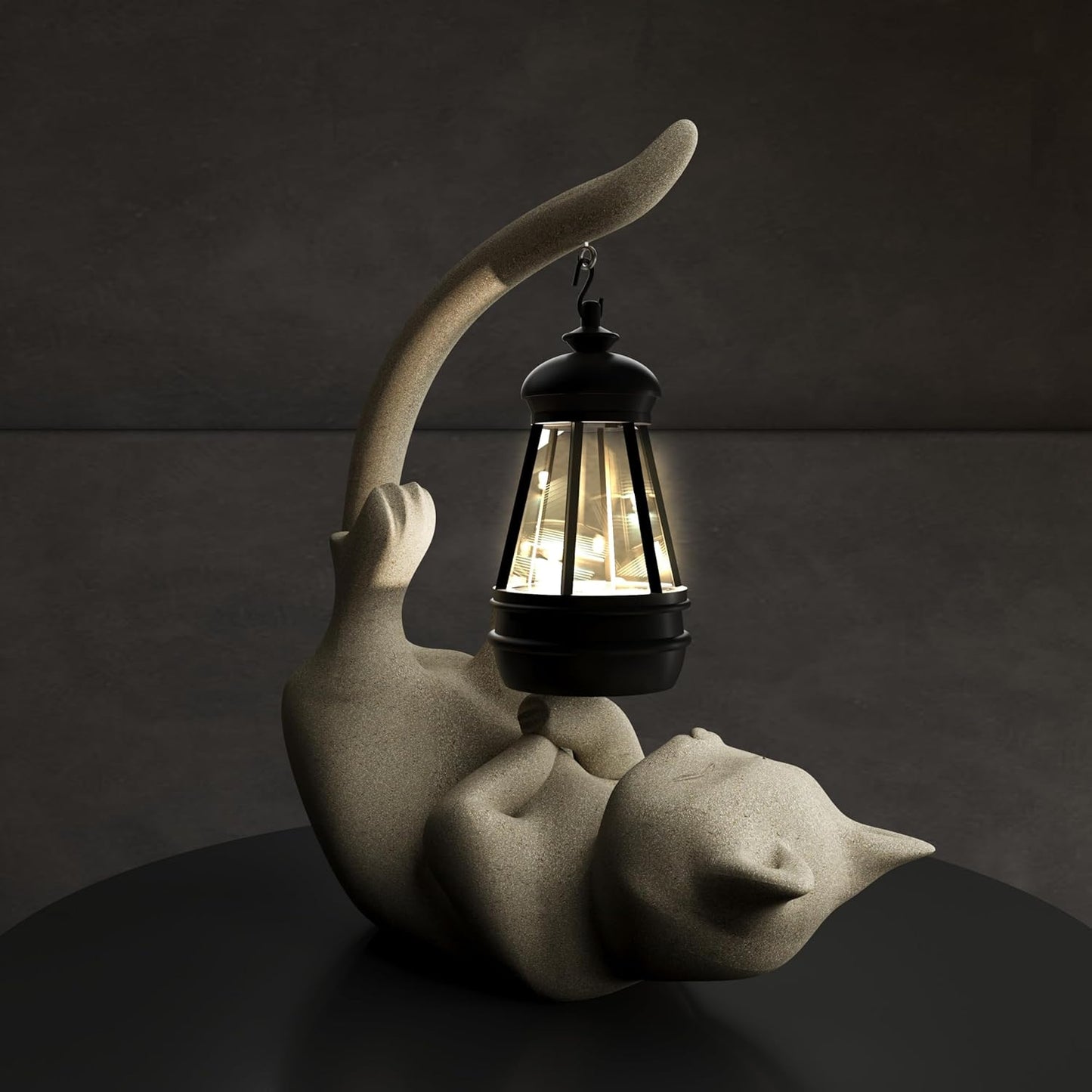 Solar Cat Garden Statue 10 Inch Porch Patio Decor for Outside Yard Decoration Outdoor Unique Housewarming Gardening Birthday Gifts for Cat Lovers Women Grandma