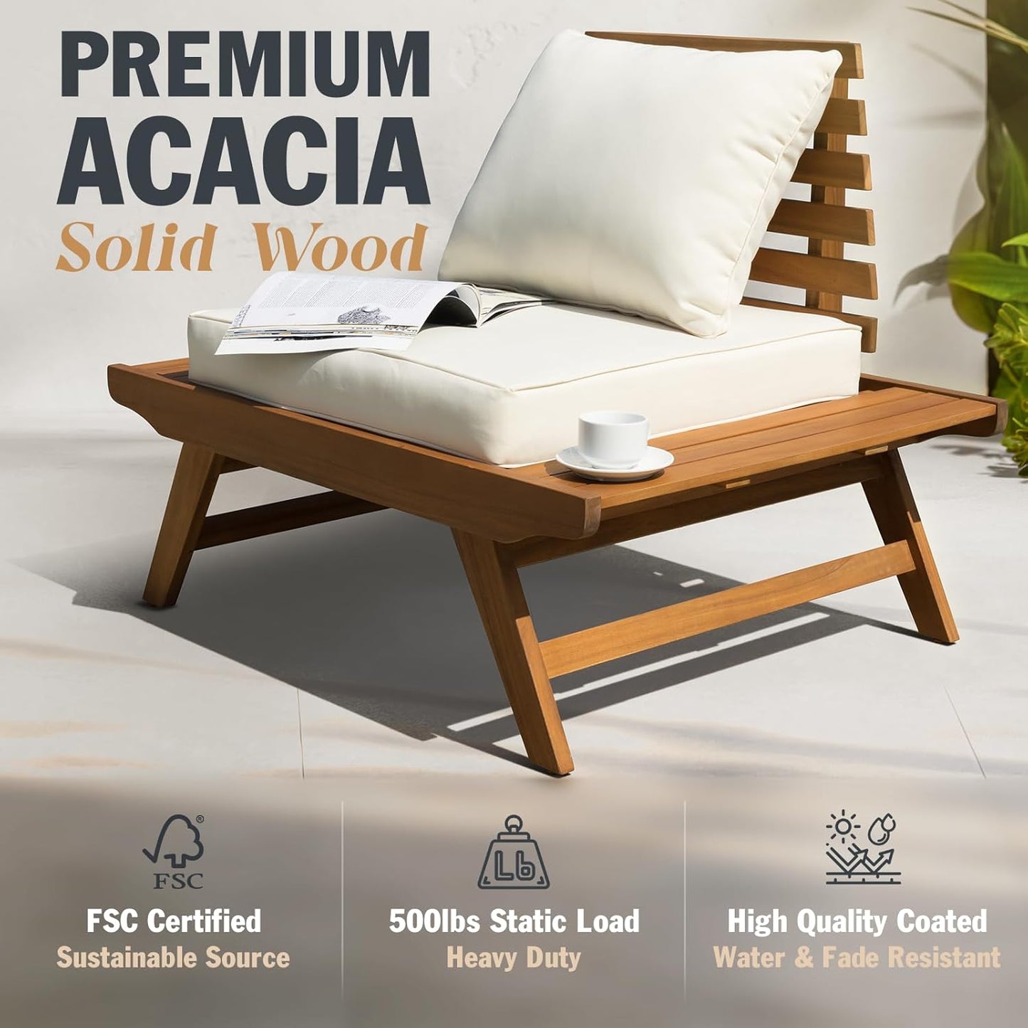 IDZO Armless Club Chairs Design Heavy Duty 400lbs Capacity Elegant Patio Bistro Set 3 Piece Outdoor