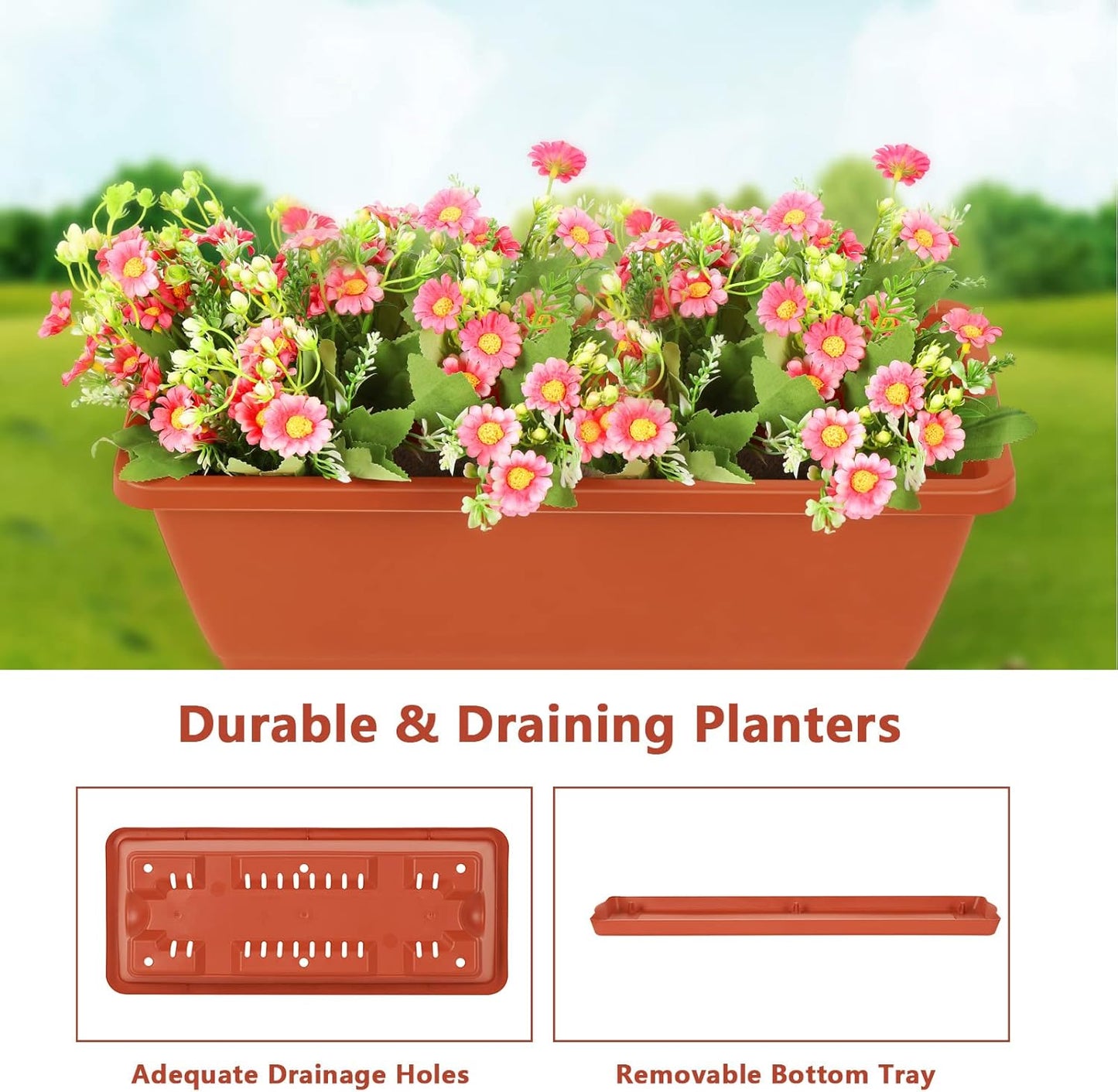 OYEAL Raised Garden Bed 4 Tier Vertical Garden Planter Indoor Outdoor Herb Planter with Legs Elevated Garden Planters for Flowers Vegetables Plants, Brick Red