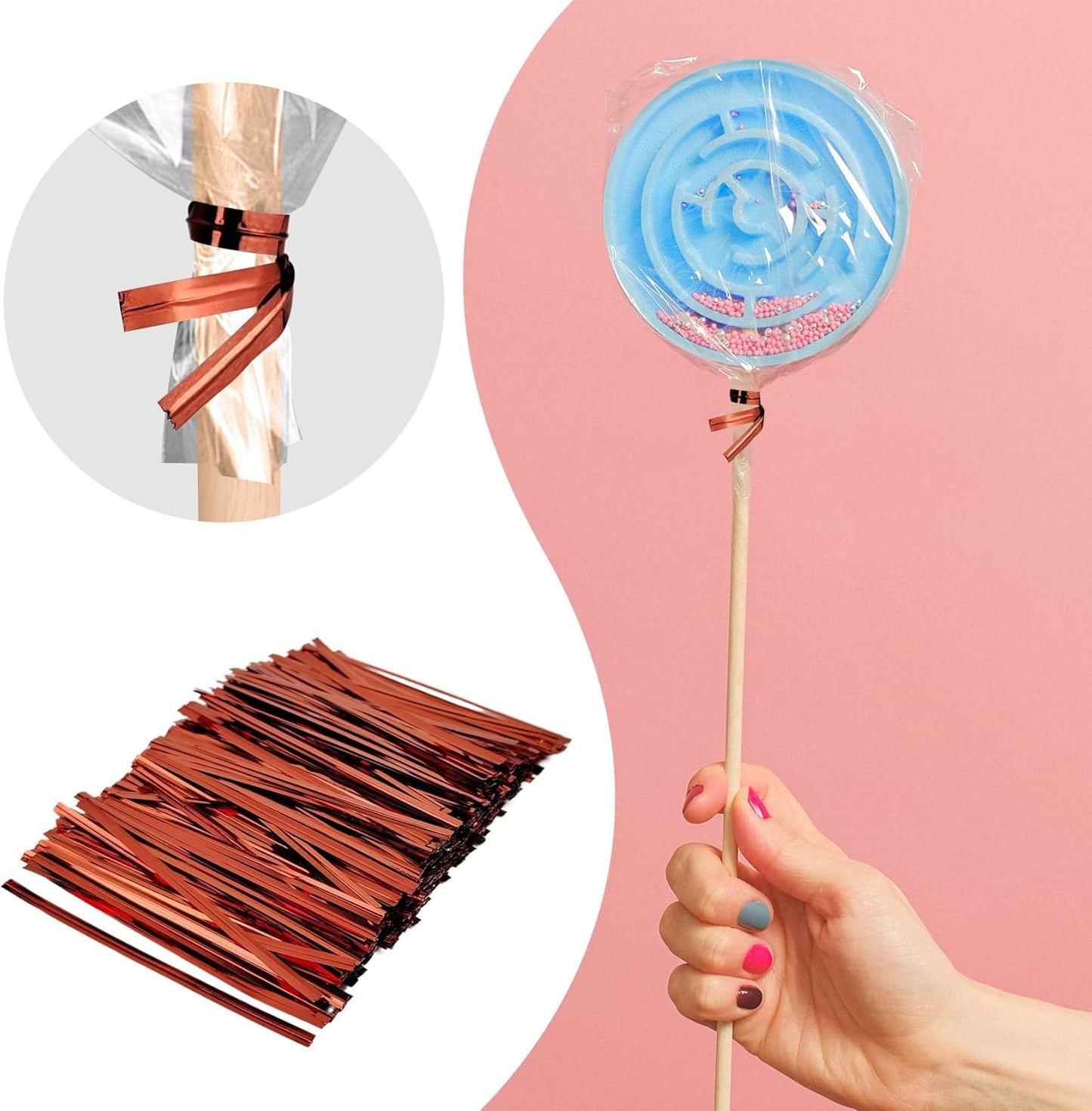 800 Pcs Metal Twist Ties 4 Inches Twist Straps for Bread Bags Candy Bags Snack Bags Halloween Party Cake Favor (Blue)
