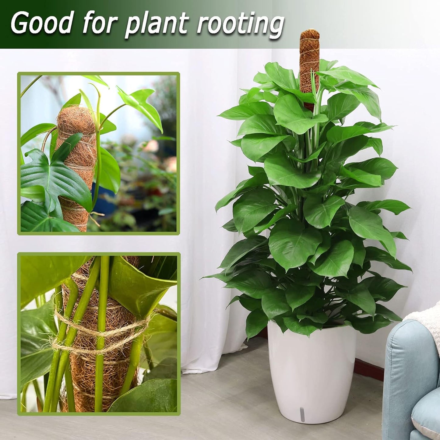 Bendable Moss Pole, 47 Inch Moss Poles for Plants Monstera, Tall Moss Poles for Climbing Plants Indoor, Large Moss Pole Support, Garden Trellis Plant Stand Stakes for Potted Plants, Pothos