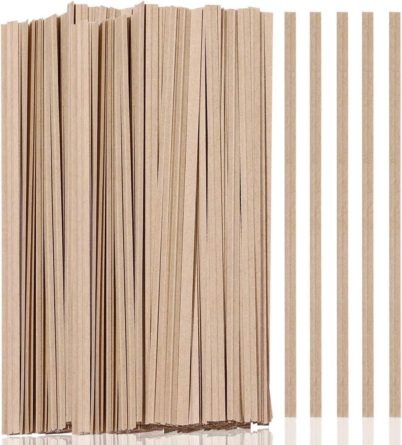 1000 Pcs Twist Ties, Kraft Paper Twist Ties Plant Ties Reusable Bread Ties for Party Cello Candy Coffee Treat Bags Cake Pops (13.8'')