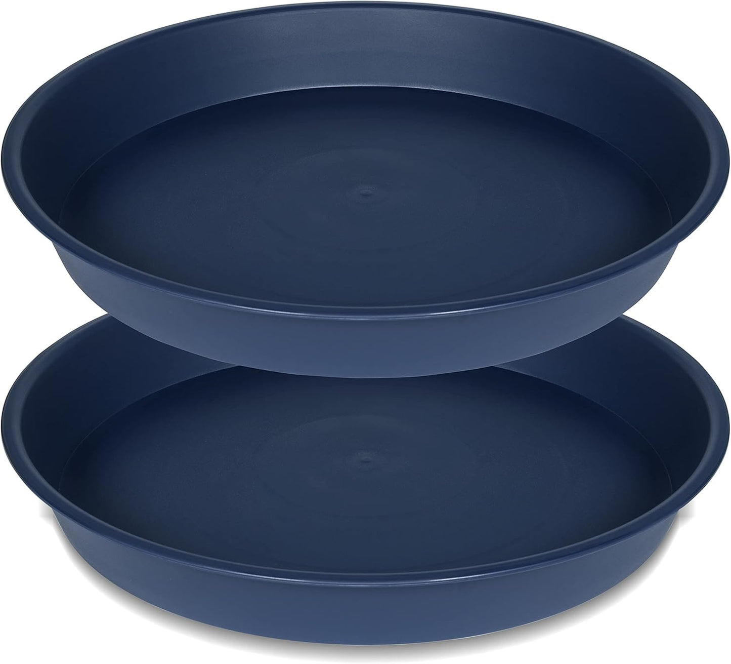2 Pack of 16 17 inch Plant Saucer (15 inch Base), 2.3" Depth, Plant Trays for Pots, Plastic Plant Saucers for Indoors, Flower Pot Drip Trays for Planter (17", Blue)