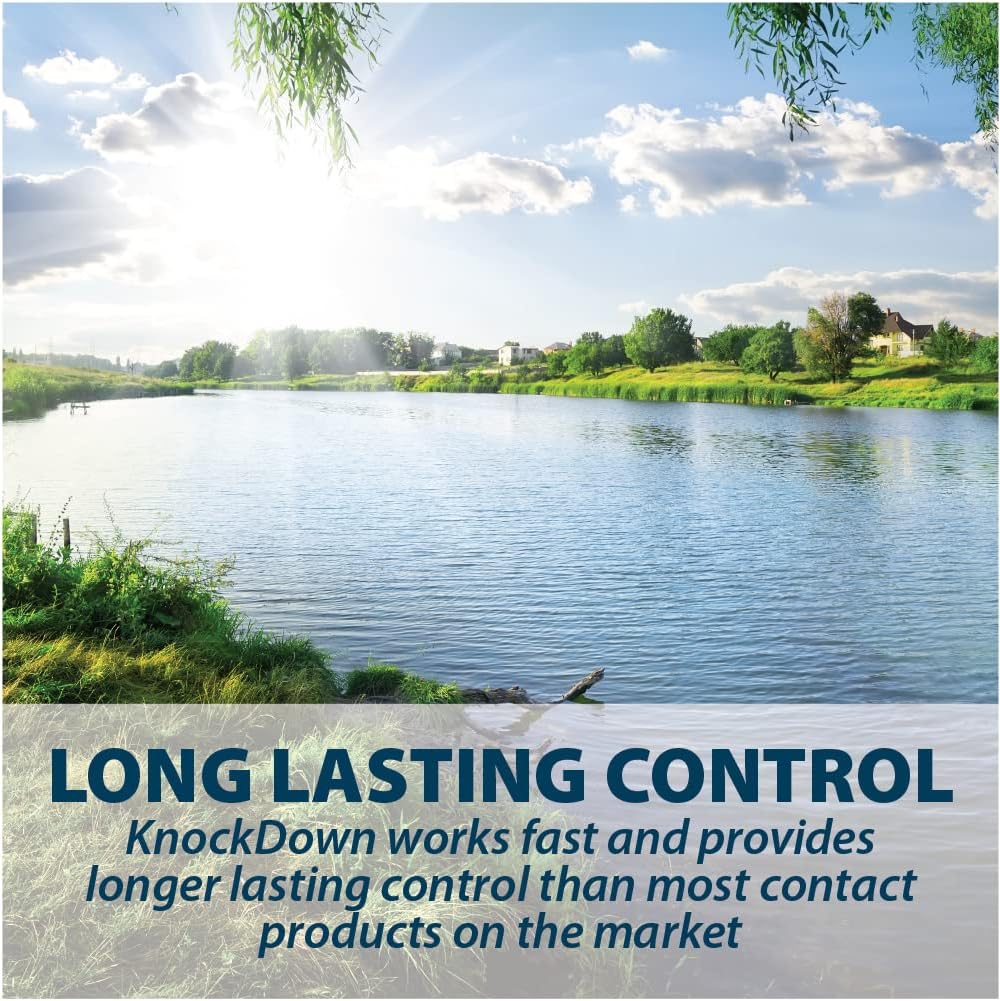 Airmax Knockdown Defense 2-in-1 Liquid Pond Algae Control, Effective & Fast Acting Algaecide, Aquatic Weed Treatment for Clear Water in Ponds & Lakes, Liquid Formulation for Easy Use, 16 fl oz