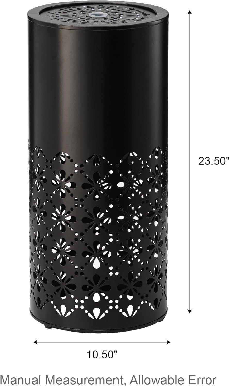 Glitzhome Modern Metal Cutout Water Fountain with Pump, Adapter and LED Light, Black Cutout Bird Bath Garden Outdoor Fountain and Waterfalls, Freestanding Fountains for Patio Backyard Decor, 23.5''H