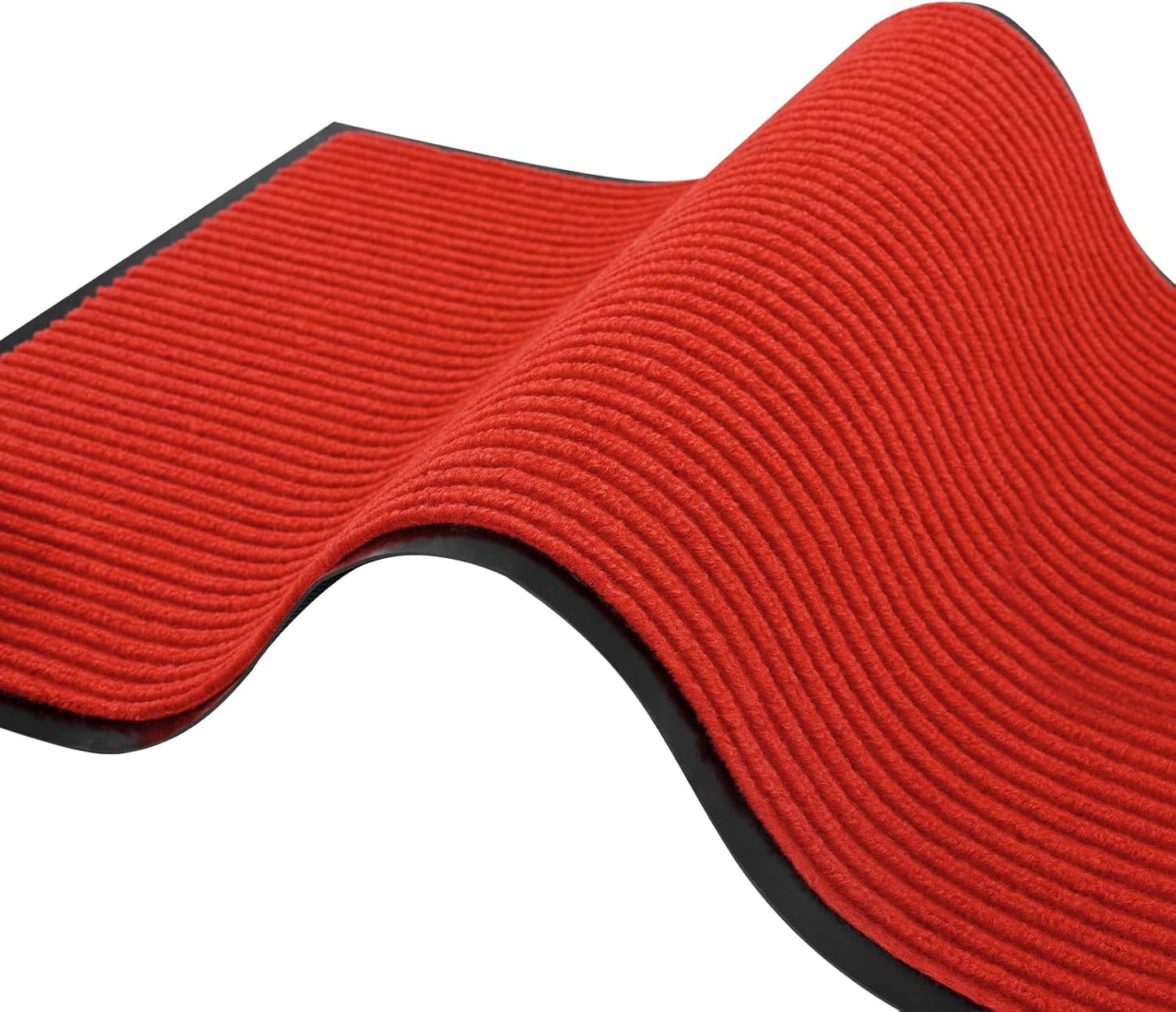 fani Heavy Duty Large Outdoor Indoor Entrance Black Doormat Waterproof Low Profile Entrance Rug Front Door Mat Patio Anti-Skid Rubber Back, 35x60 inch (China Red)