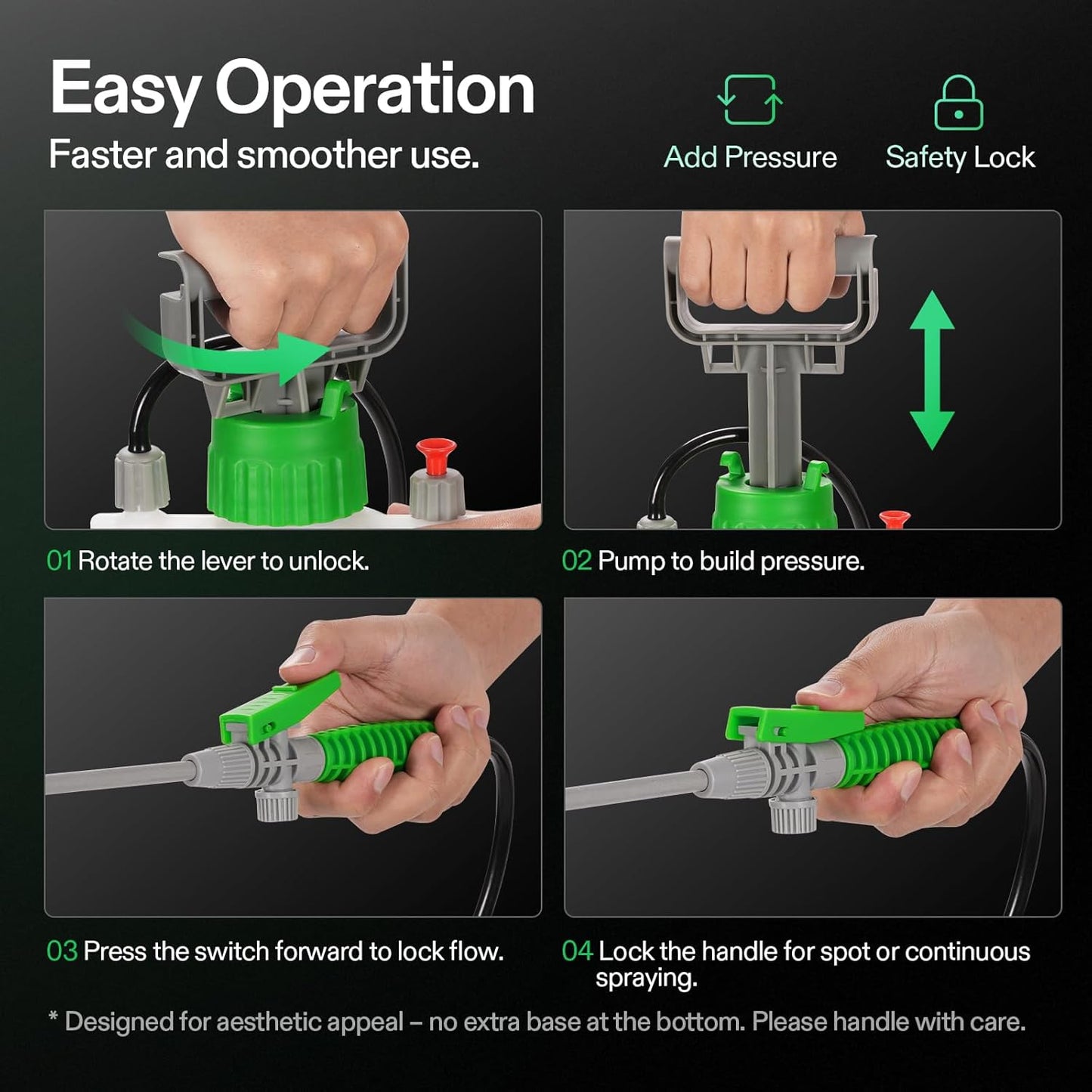 VIVOSUN 1.6 Gal/6L Pump Sprayer, Garden Water Sprayer for Plants, Weeds & Lawn Care, with 3 Nozzles, 50'' Long Hose & Pressure Relief Valve