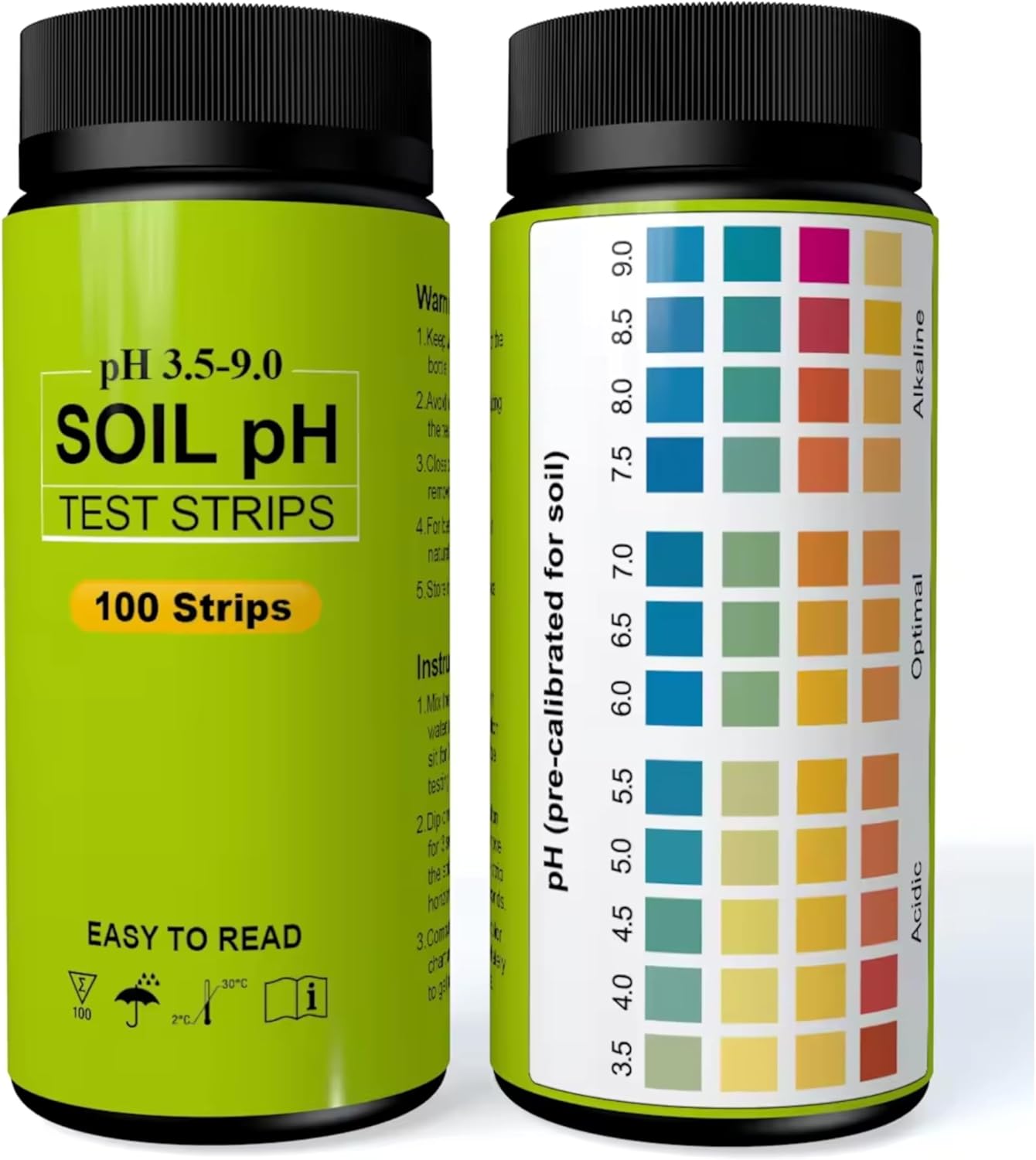 Sper Scientific 310007 Soil pH Test Strips - Quick and Accurate Testing for Home Gardening, Farming & Landscaping - Measures pH 3.5 to 9.0-100 Easy-to-Use Strips for Optimal Plant Growth - 4 pc