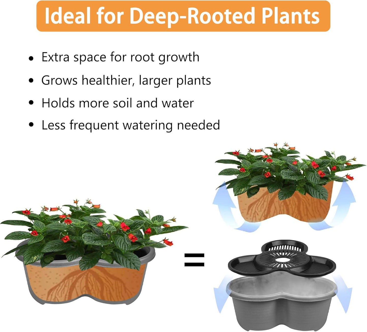 VECELO 5 Tier Vertical Garden Planter, Self Watering Stackable Planters with Wheels for Strawberries, Herbs, Flowers, Vegetables, Dark Gray