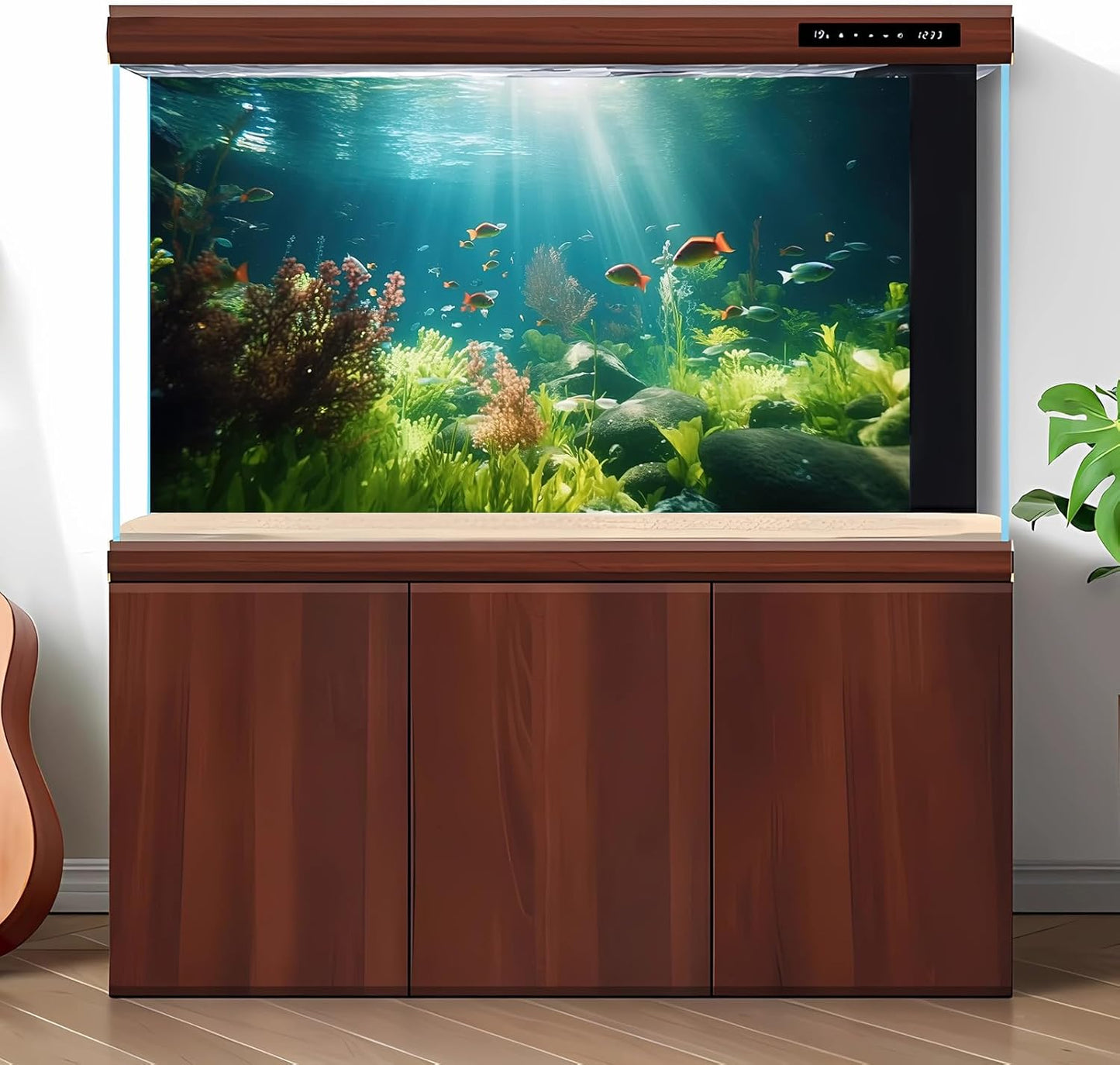 Fish Tank Background Underwater Aquarium Background Under The Sea Aquatic Plants Fish Tank Backgrounds Ocean Floor Rock Terrarium Wallpaper Tropical Fish Aquarium Reptile Tank Backgrounds 48x18in