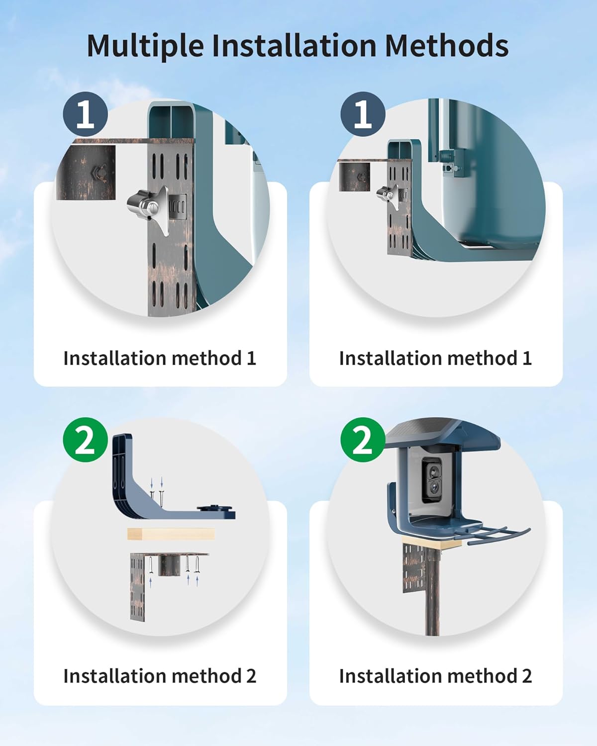 Bird Feeder Pole Stand – 104 Inch Height Feeding Station with 1-Inch Dia Heavy Duty for Hanging Feeders, Bird House Pole Mount Kit for Outdoor, Slip-Fit Connection，Copper Brushed