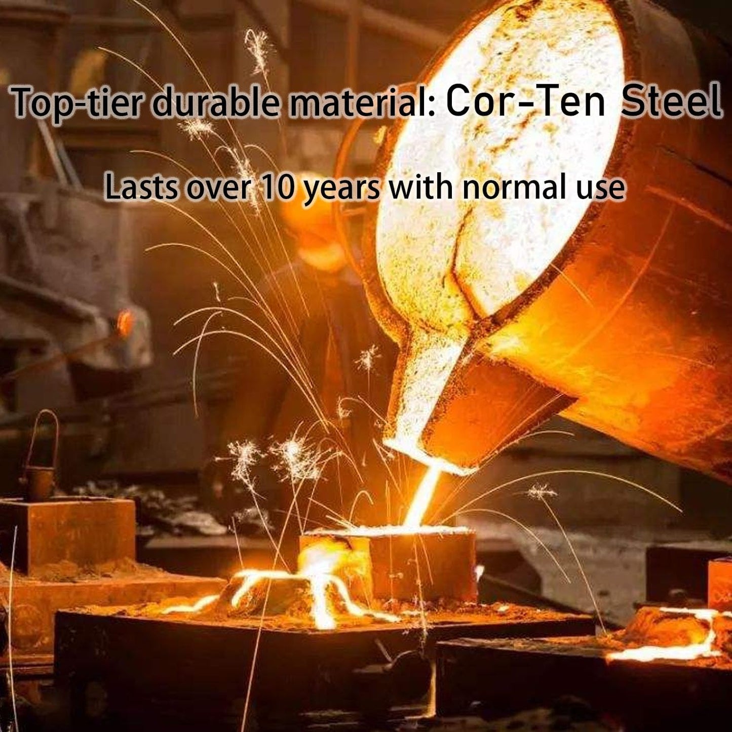 Corten Steel Landscape Edging, 40" L x 6" H, 15 GA Thickness, 9 Pack + 10 Stakes, Enhance Garden, Yard, Park, Lawn, Plants & Vegetables w/Long-Lasting Rust-Finish Cor-Ten Edging