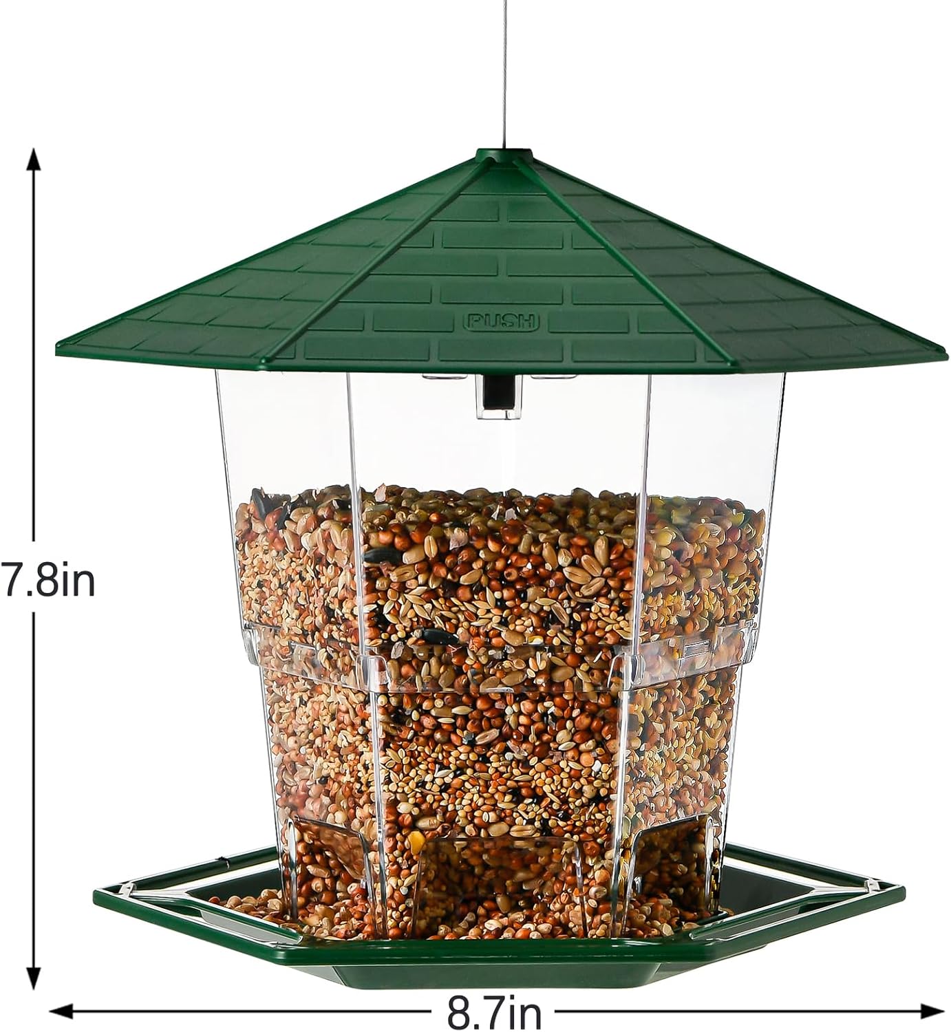 Bird Feeders for Outdoors Hanging Bird Feeder Wild Birds Seed, Green