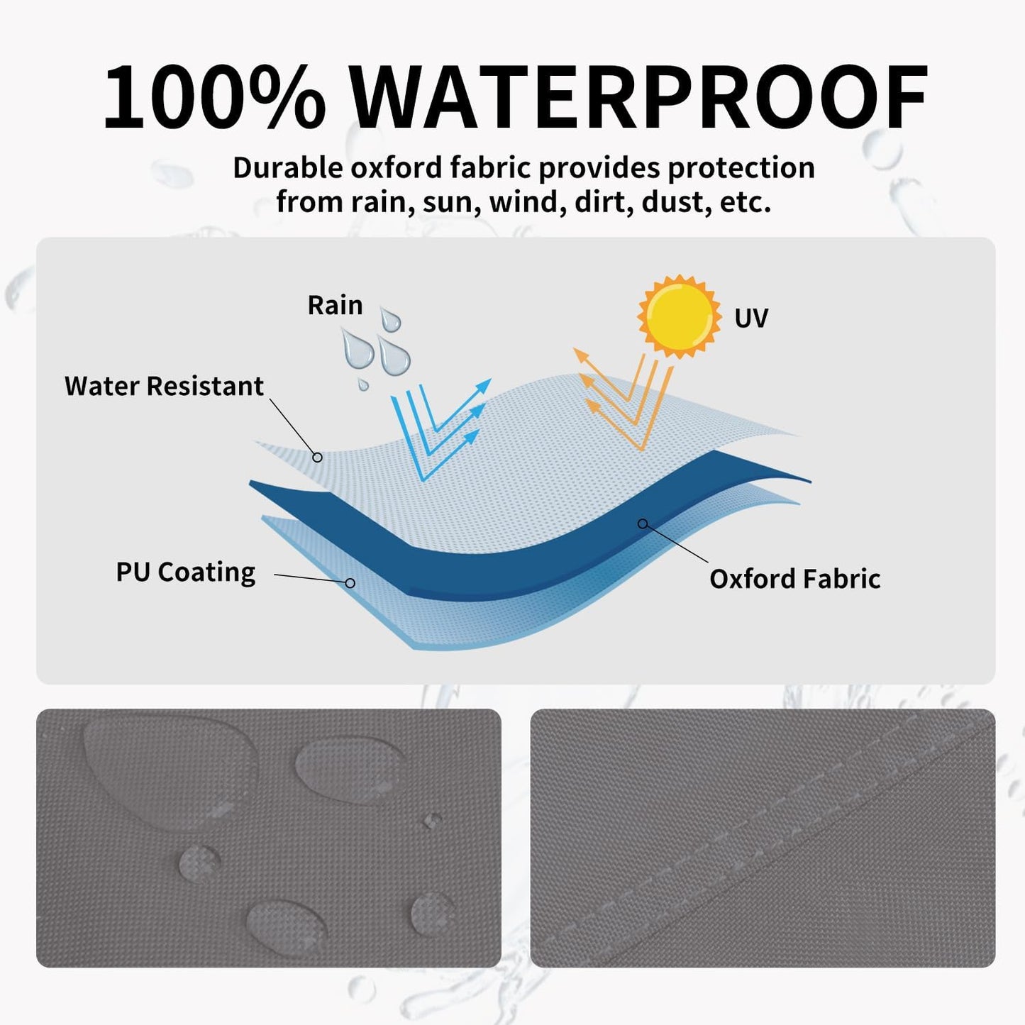 Easy-Going Stand-Up Patio Heater Cover with Zipper and Storage Bag, Waterproof Outdoor Heater Cover Dustproof, UV-Resisant, Wind-Resistant (95" H x 34" D x 19" B, Grey)