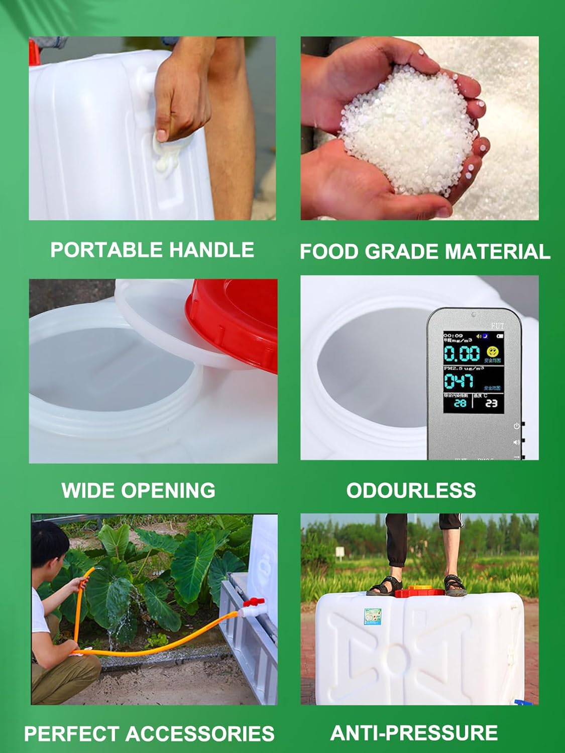 Water Storage Tank for Camping, Plastic Water Containers with Spigot for Emergency Water Storage Household Outdoor Camping Hiking Self-Driving Tour(Size:110L)