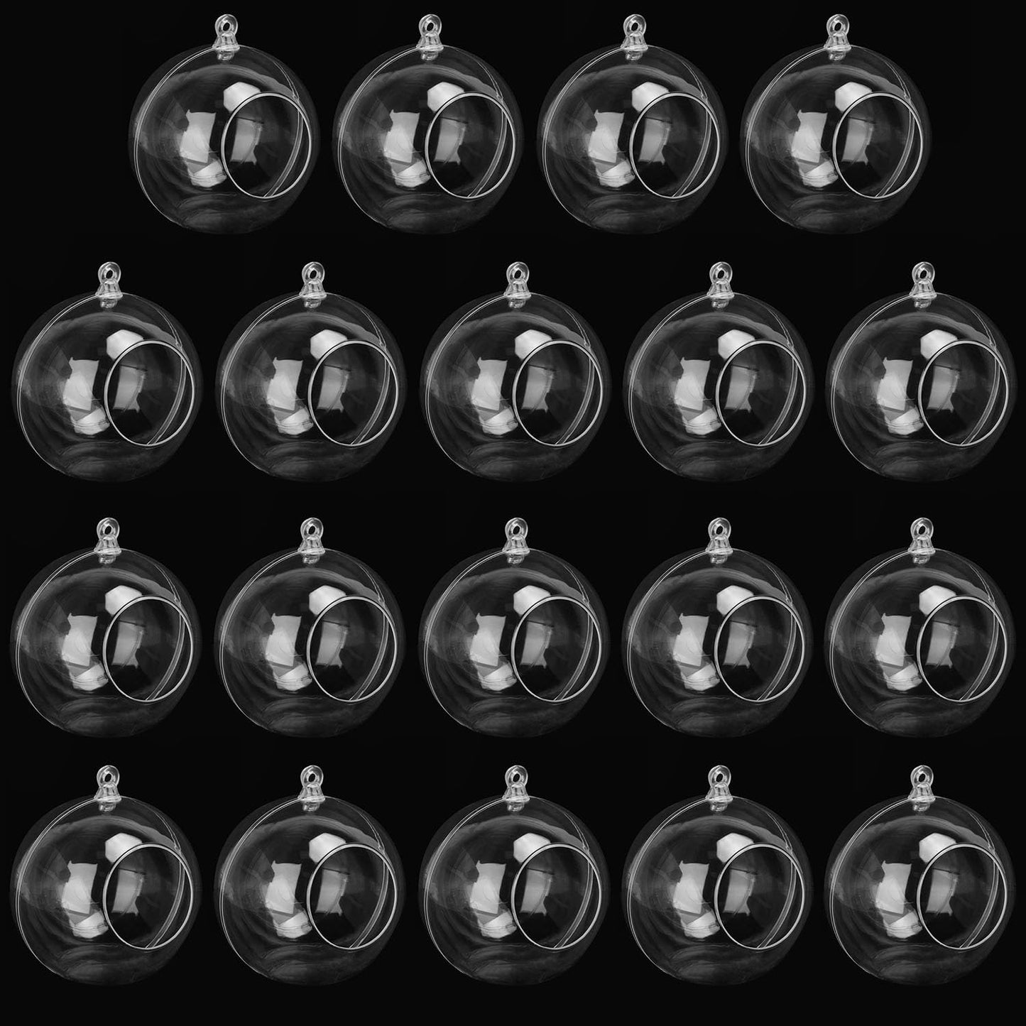 19 Pcs 4.72 Inch Hanging Tealight Candle Holder, Hanging Tealight Holder Globe for Wedding, Christmas, Party, Centerpiece Accessory and Home Decor by KUKLIPJIM.