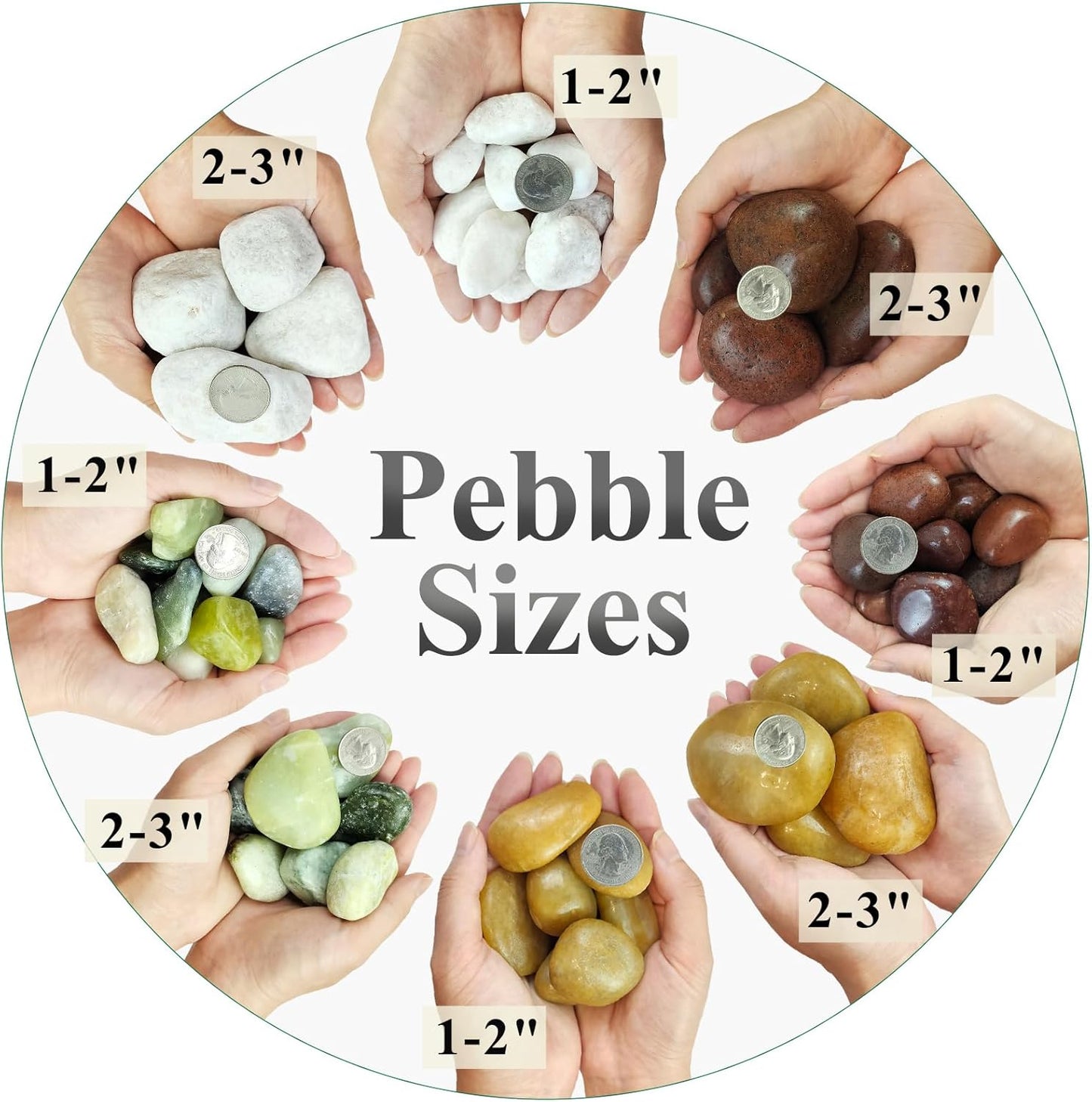 5 lbs Red River Rocks, 1-2 Inch Polished Pebbles for Indoor Plants, Decorative Rocks Stones for Landscaping, Vases, Aquariums, Fountains, Pathways, Backyard and Garden