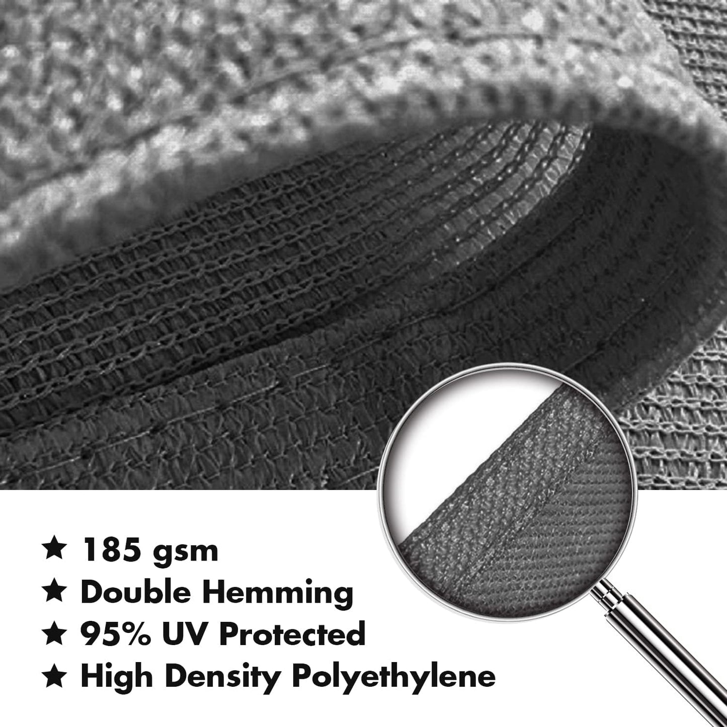 KANAGAWA 18'X22' Dark Gray Custom Size Sun Shade Sail Rectangle UV Block Canopy Cover for Patio Backyard Lawn Garden Outdoor (Customized Available)