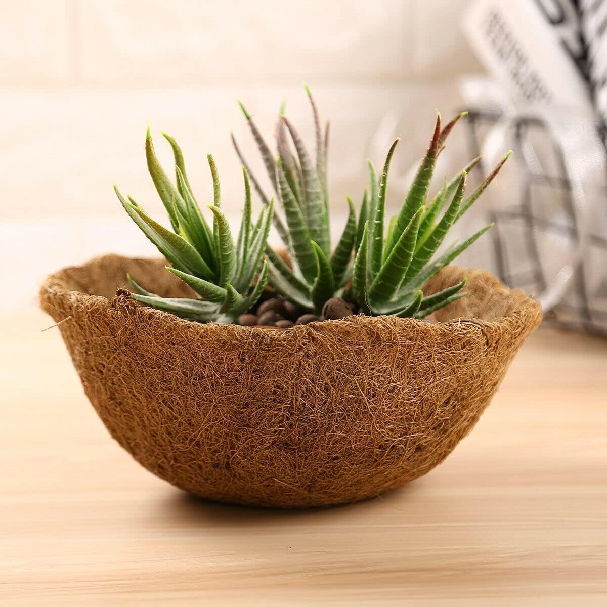 EROCK 2Pcs Coco Liners for Planters Hanging Basket, Round 8/10/12/14/16 inch Thick Coconut Coir Coco Fiber Liners for Planters Garden Patio Porch Window Plants Flowers Pot Indoor Outdoor (12 inch)