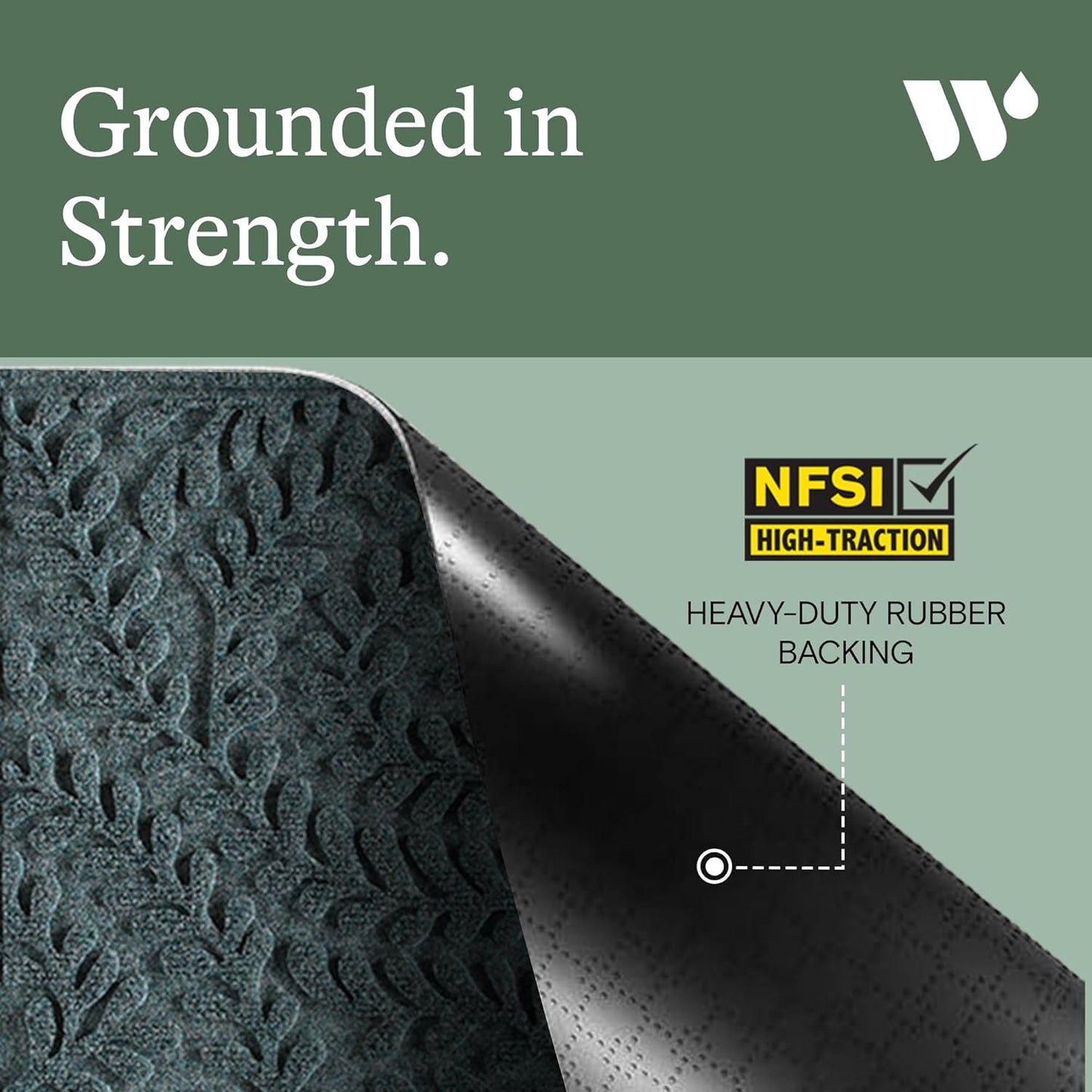 WaterHog Indoor/Outdoor Use Door Mat, 2' x 3', Made in USA, Welcome Mat for Front Door, Durable, Water-Trapping Floor Rug, Decorative, Skid-Resistant Entryway, Boxwood Collection, Bluestone