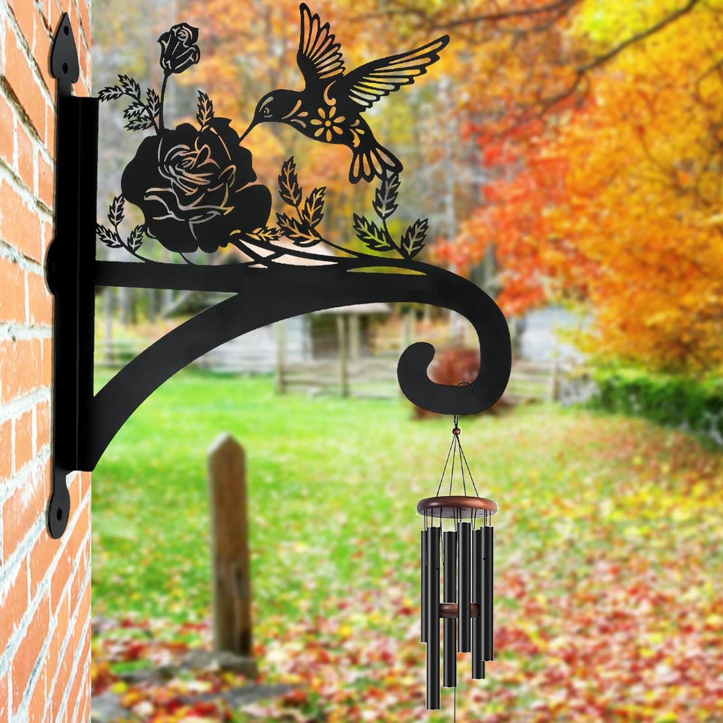 Hanging Plant Hanger Bracket Plant Hooks for Hanging Baskets Heavy Duty Decorative Hummingbird Silhouette Wall Mounted Hanging Plant Hangers Outdoor for Flower Pot Bird Feeder Wind Chimes