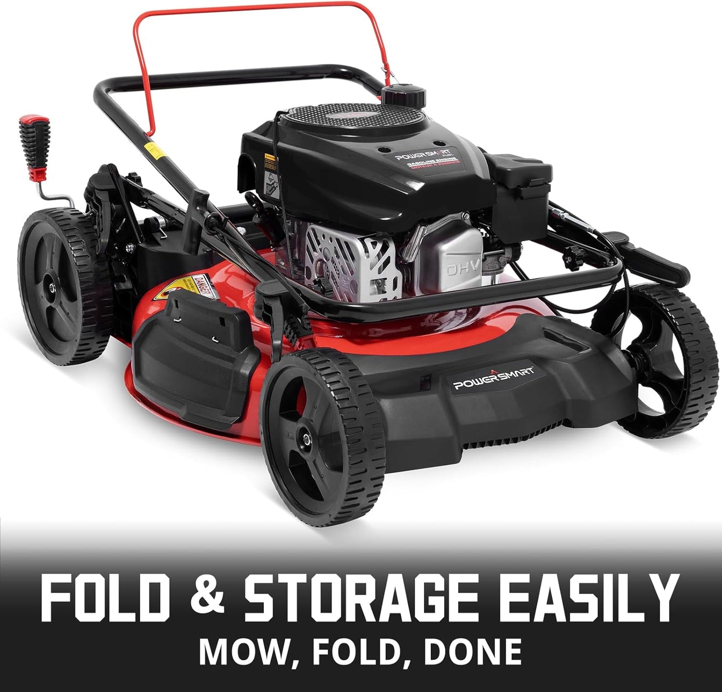 PowerSmart Gas Lawn Mower 21-Inch 144cc OHV Engine 3-in-1 Push Mower with Bagging
