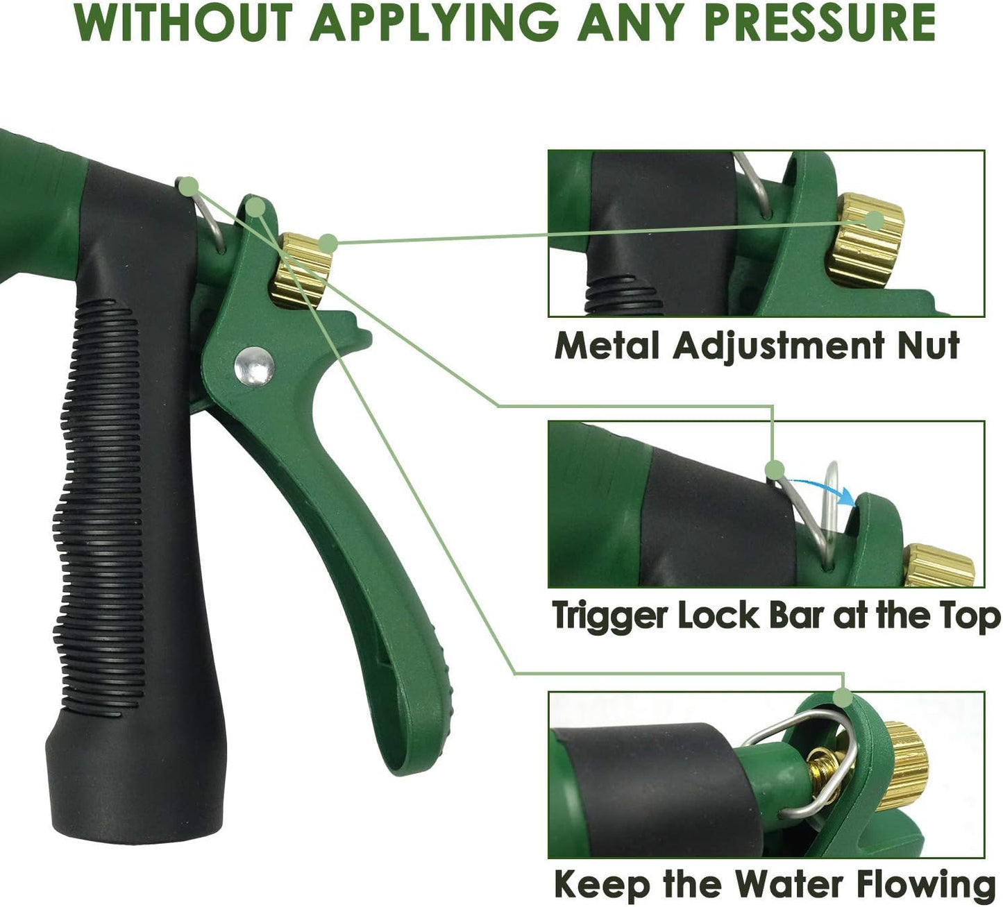 Garden Hose Nozzle Heavy Duty Water Hose Nozzle with Adjustable Watering Patterns High Pressure Sprayer Nozzles, Pefect for Car Washing and Pets Showering