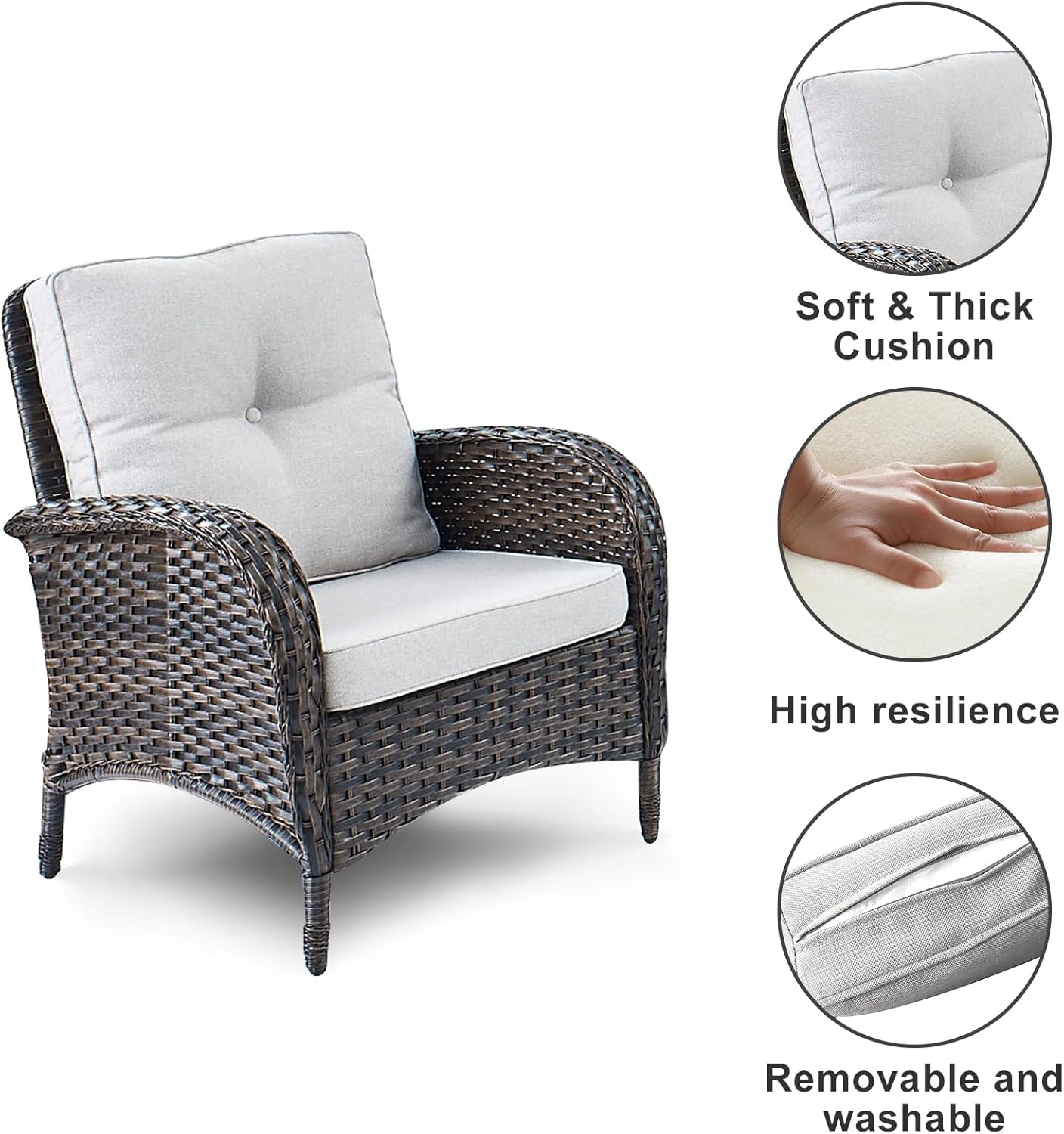 HUMMUH 9-Piece Outdoor Patio Furniture PE Wicker Patio Conversation Set,High Back Patio Couch with Ottomans Coffee Tables Outdoor Chairs for Backyard,Porch,Deck