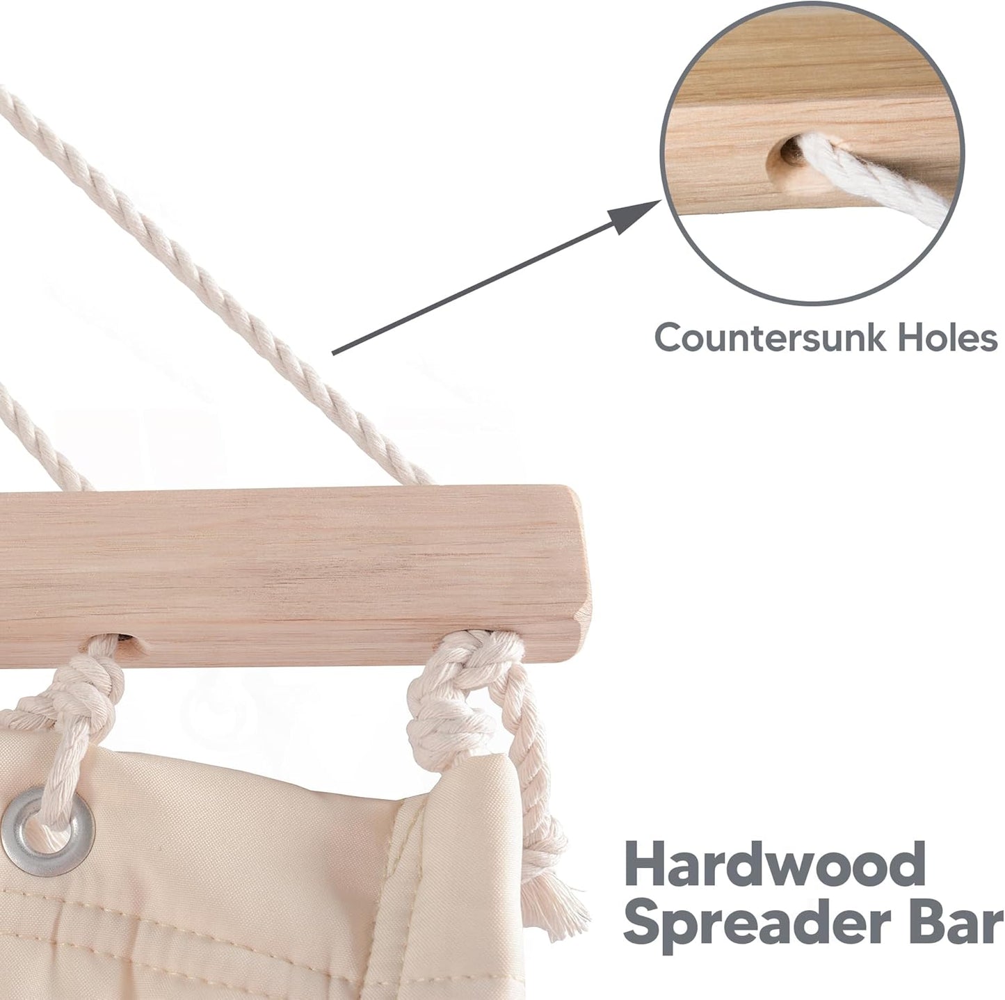 SUNCREAT Hammocks Replacement Hammock for Stand, 475 lbs Capacity, Two Person Backyard Hammock for Outside, Beige