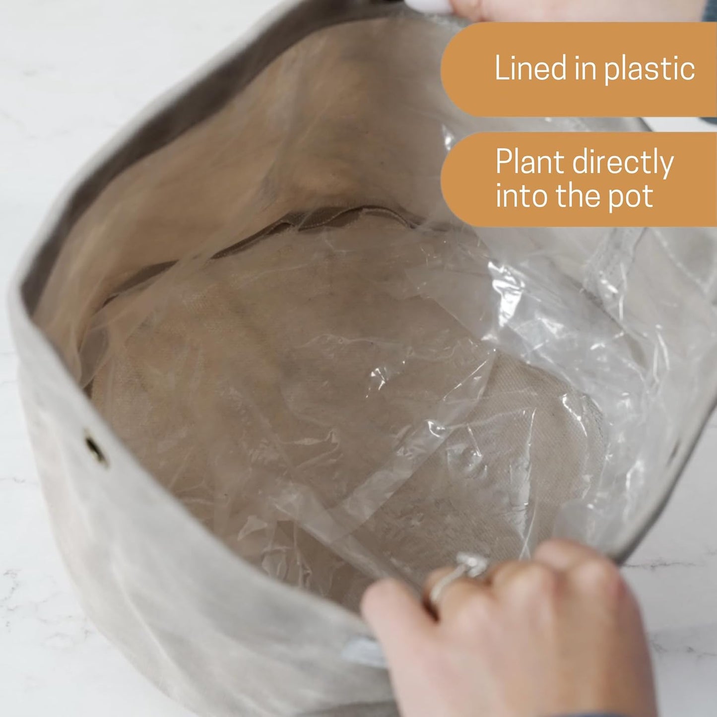 Waxed Canvas Handmade Hanging Planter for Indoor/Outdoor Plants, Hanging Basket Plant Holder Dijon Yellow with Hook