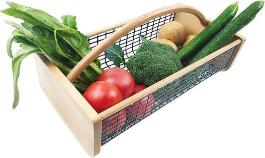 Garden Hod Harvest Basket, Durable Wooden Gardening, Supply Suitable For Kitchen, Picnic And Outdoor Picking