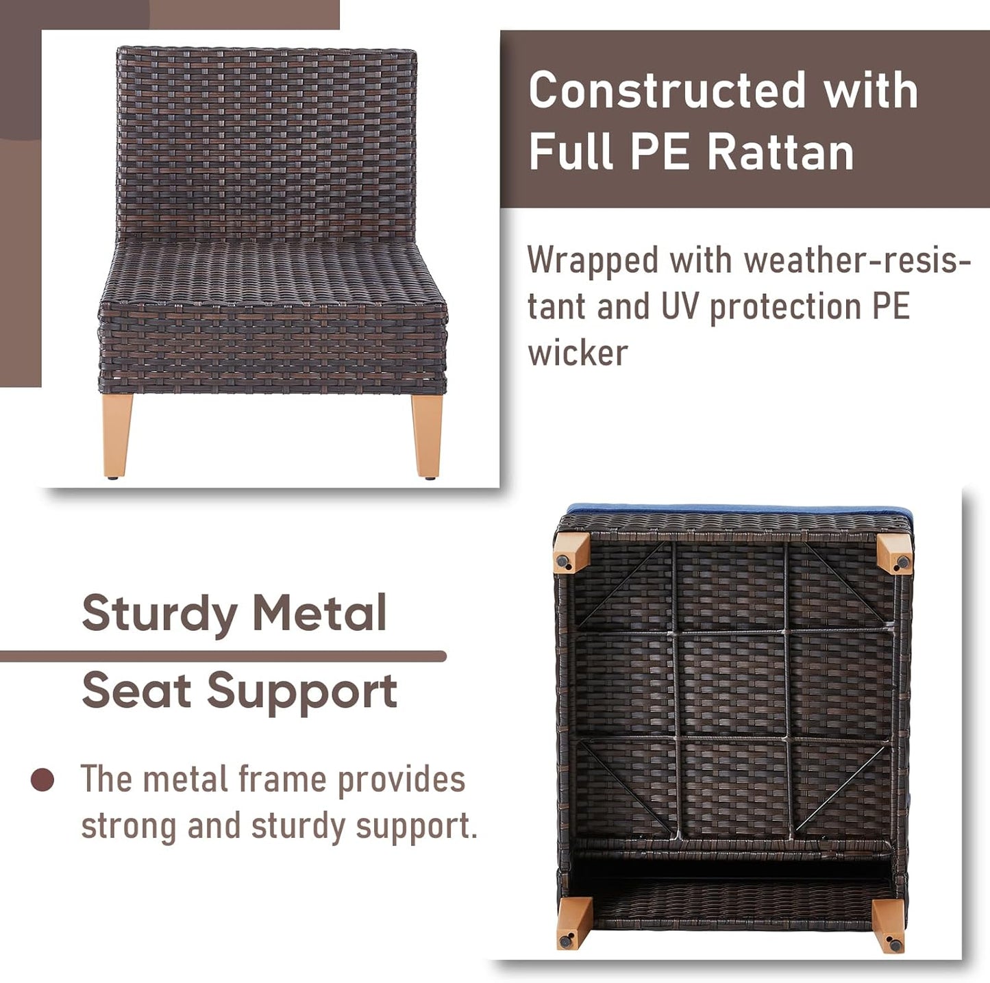 HUMMUH Patio Furniture Set with Fire Pit,Outdoor Modular Sectional Couch Loveseat Chairs with Table,All Weather PE Wicker Patio Conversation Sets for Deck Porch Backyard