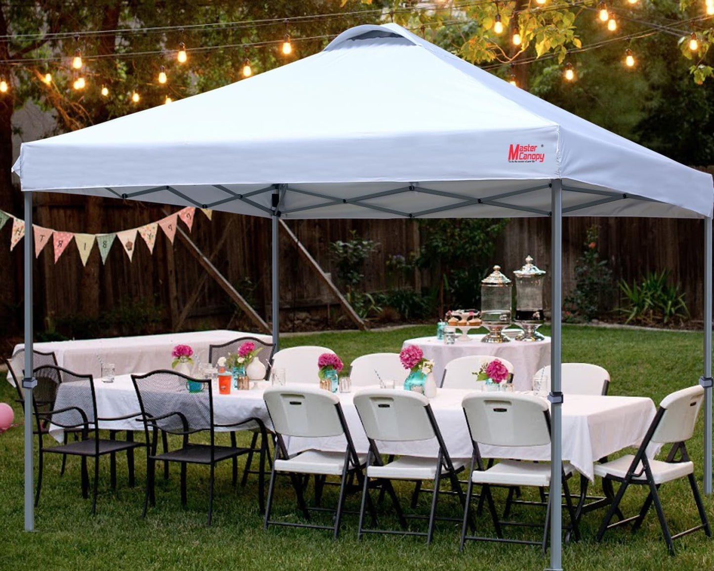 MASTERCANOPY Durable Pop-up Canopy Tent with Roller Bag (12x12, White)