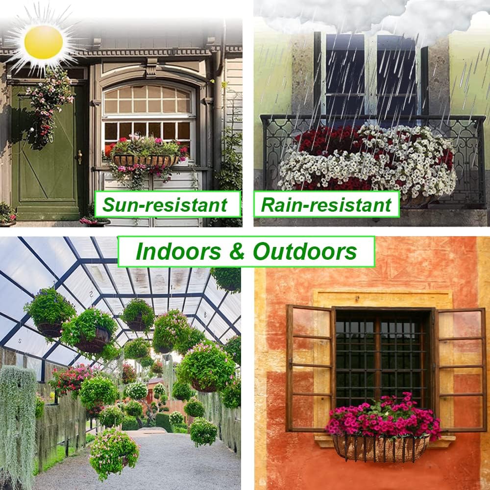 EROCK 2PCS Trough Coco Liners for Planters Wall Basket 24/30/36/48 inch, Replaceable Coconut Fiber Plant Basket Liner for Plant Hanging Basket, Garden Flower Vegetables Pot (24inch)