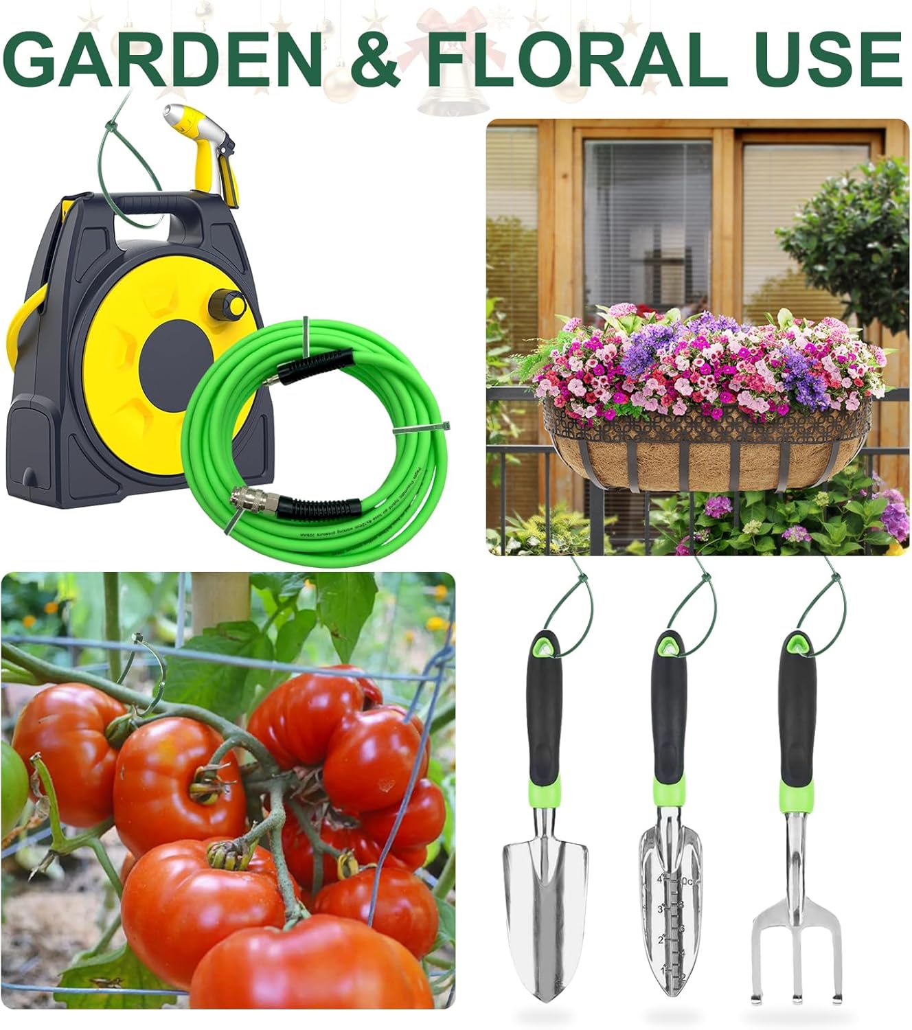 Green Zip Ties Assorted Sizes (4"+6"+8"+12"), 2000 Pack, Cable Ties UV Resistant for Garden, Plants, Fence, Holiday Lights, Yakobela