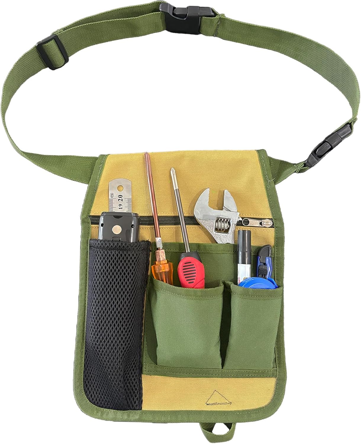 Heavy-Duty Tool Belt Pouch with Belt Clip - Adjustable Work Apron for Electricians, Carpenters, Technicians, Construction & Gardening - Durable Utility Organizer for Men & Women, Compact & Lightweight