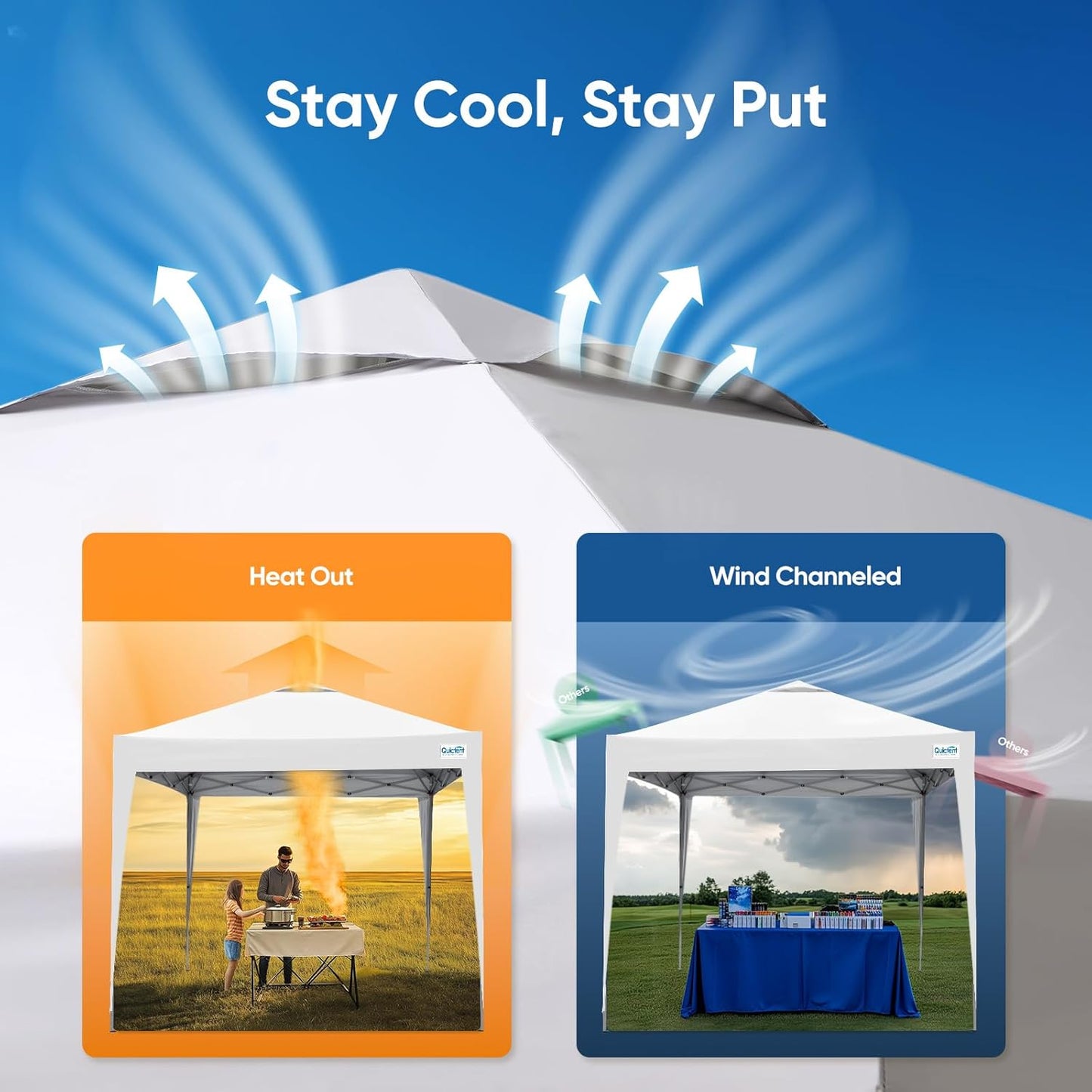 Quictent 10x10 Pop Up Canopy Tent - Instant Setup Gazebo for 1 Person, Portable & Compact, Waterproof & UV Protection, Ideal for Camping, Beach, Parties, and Outdoor Events
