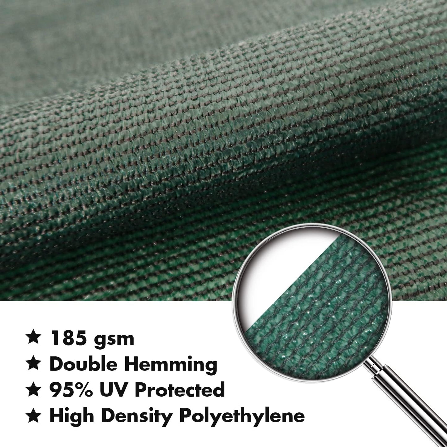 KANAGAWA 8'X8' Dark Green Custom Size Sun Shade Sail Square UV Block Canopy Cover for Patio Backyard Lawn Garden Outdoor (Customized Available)