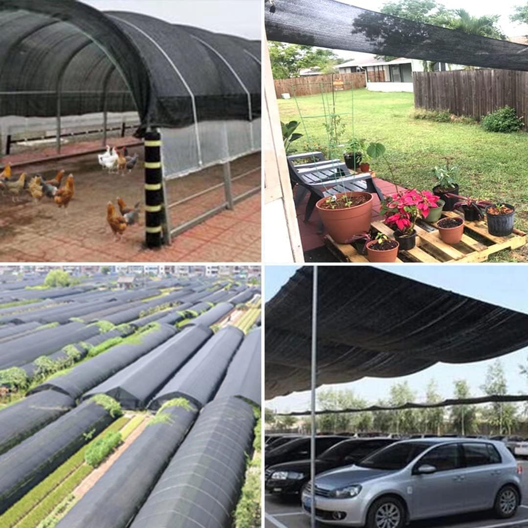 Shade Cloth - 70-90% Sunblock Net for Garden Patio,Shade Sails for Plants Greenhouse Outdoor Pergola Lawn Swimming Pool Sun Shade Cloths for Kennel Chicken Coop Easier to Hang Shade Net Cover