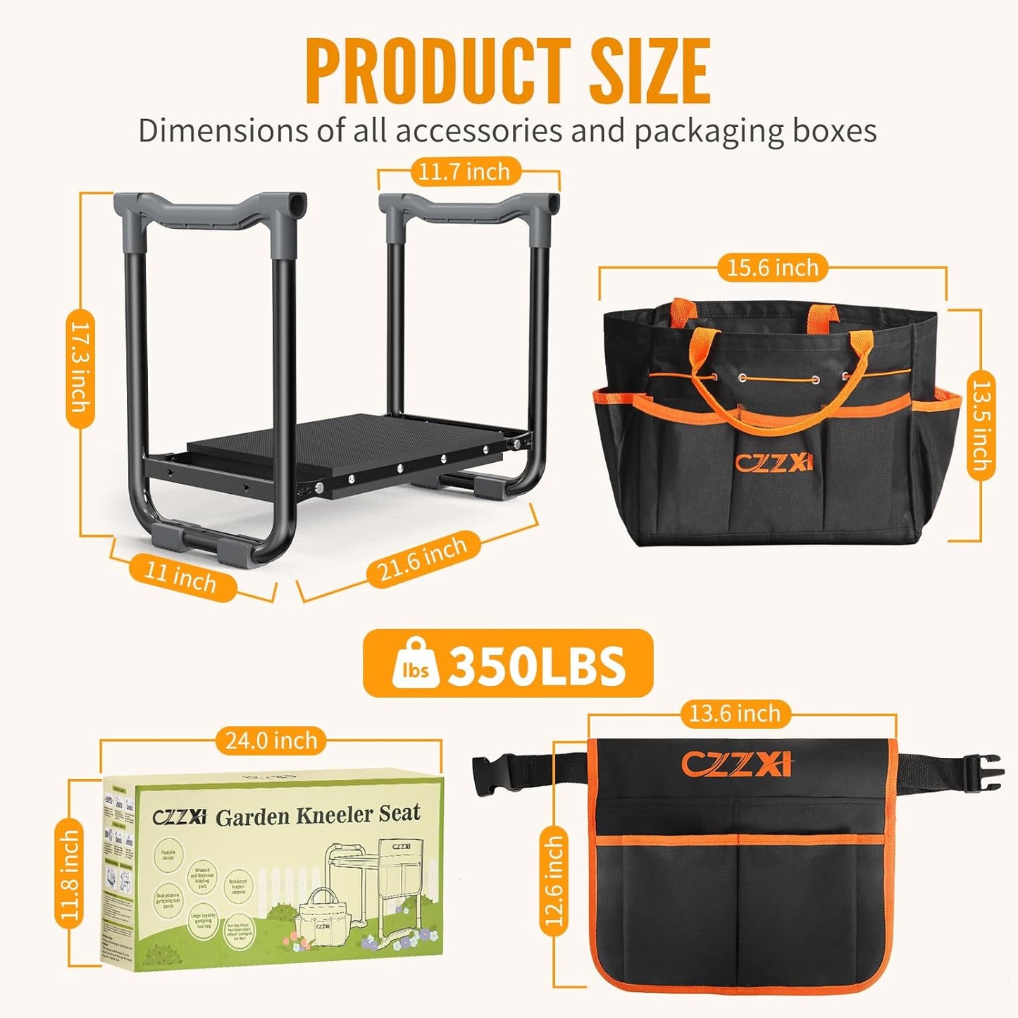 Garden Kneeler and Seat, Wider and Thicker Kneeling Pad Heavy Duty Gardening Stool with Gardening Tool Pouch and Bag, Garden Bench/Chair Gifts for Women, Seniors