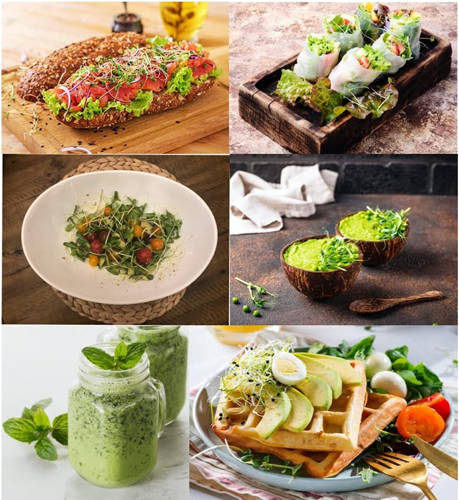 Self Watering Microgreens Growing Kit. Hands Down The Easiest Way to Grow Microgreens. Includes Tray, Seeds, Mats, and Bamboo Surround. Great Gift for Gardeners