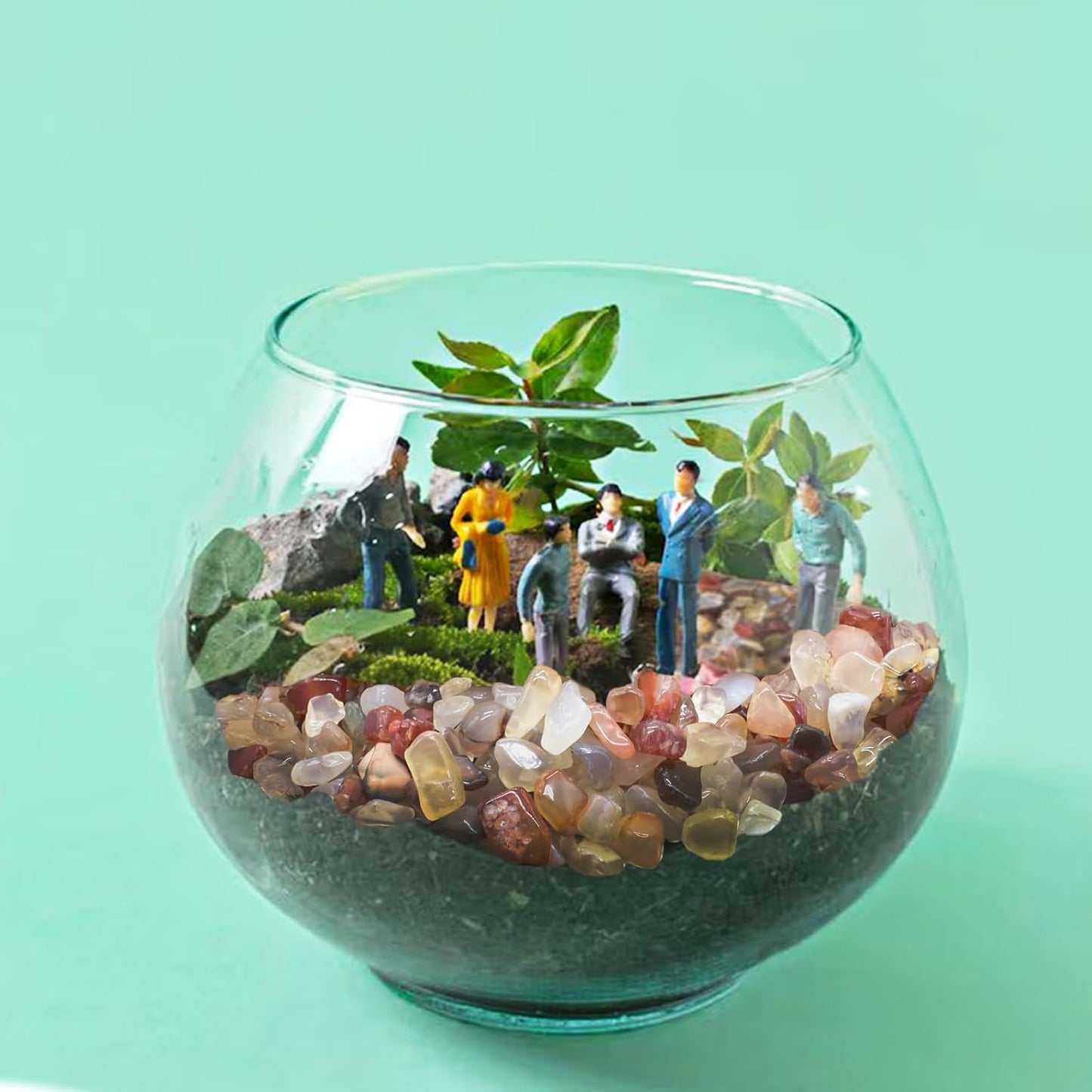 Halatool 2.2LB Crystal Pebbles 0.27"- 0.79" Natural Landscaping Pebbles Aquarium Gravel Decorative Polished Stone Suitable for Plants Home Decoration DIY Handmade Fish Tanks Vase Filler