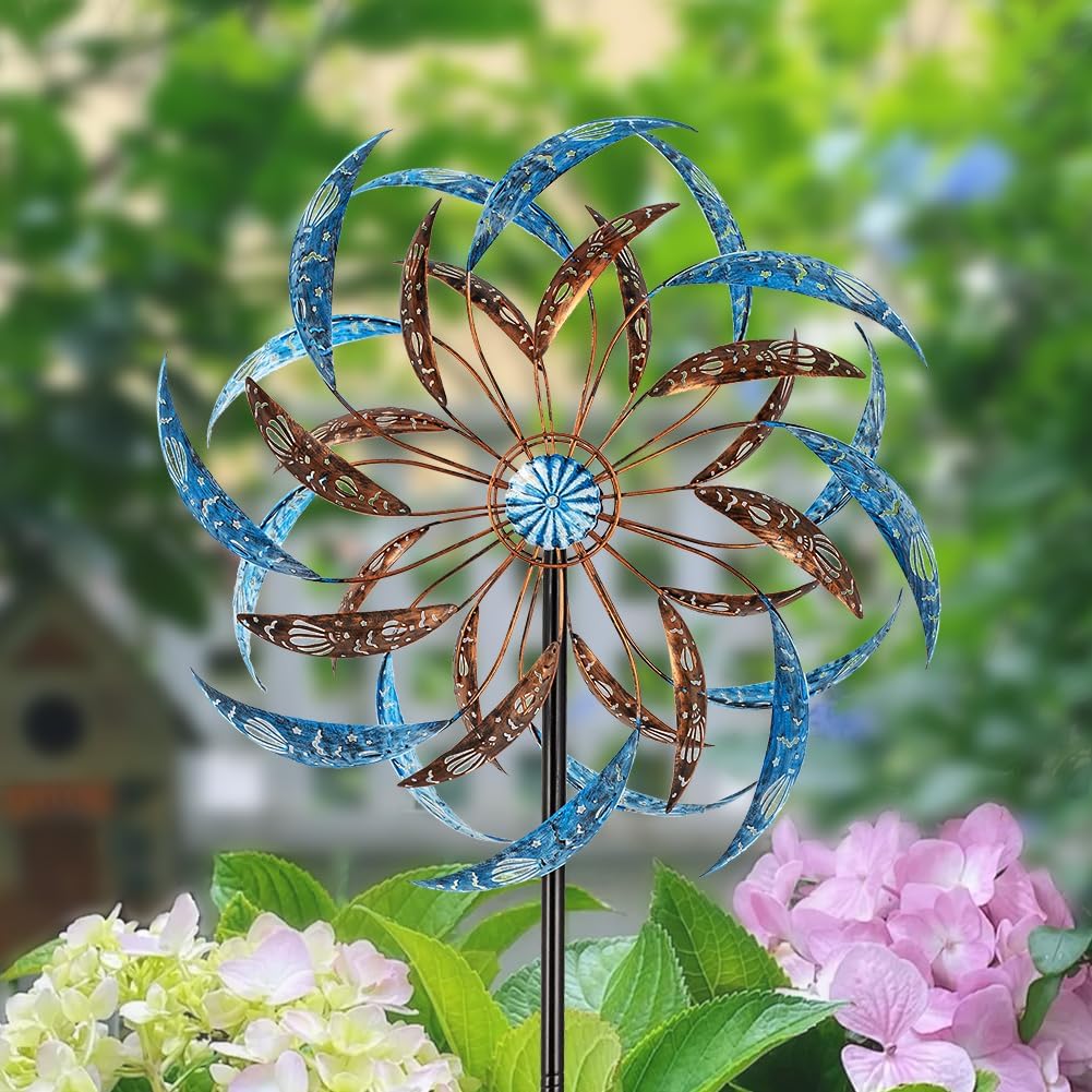 Stargarden Large Wind Spinners Outdoor, 23 Inch Kinetic Wind Spinner, Hollow-Out Metal Wind Sculptures & Spinners, Double-Side Windmill for Patio, Lawn, Garden Decor